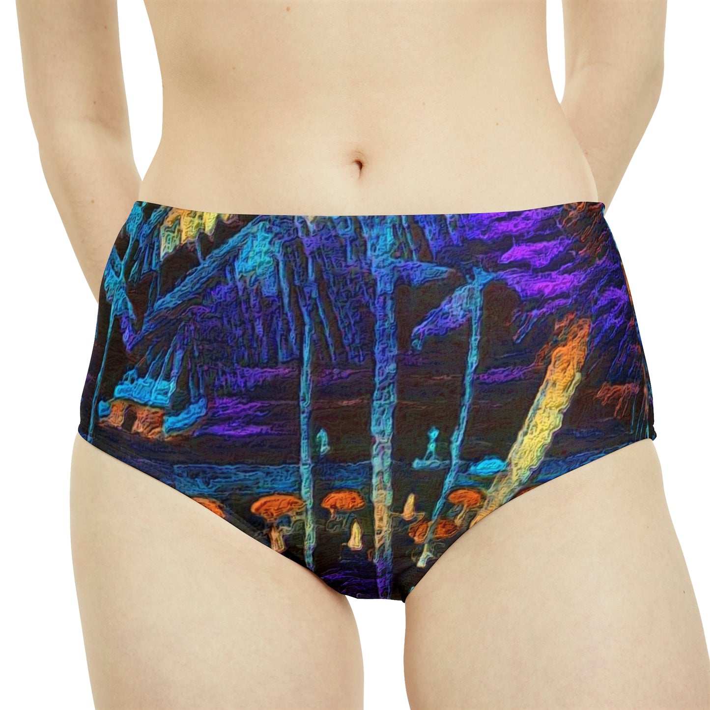 High-Waist Hipster Bikini Bottom (AOP) ... "The Royal Hawai'ian: Waikiki Beach_Beach" ... Honolulu, HI ... Ocotber 2014 (Halloween) ... Original Works ...