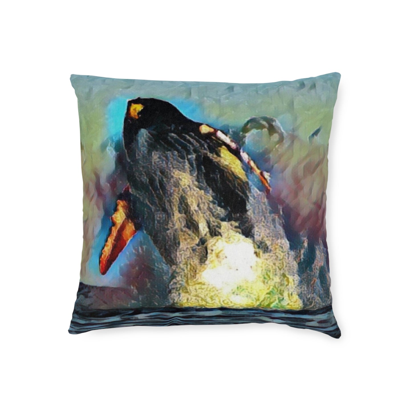 Square Pillow ... An Extraordinary Humpback Breach ... 'With Explosive Energy' ... Family Archives (KPH) ... Circa: 21st Century. Maui, HI ... Original Works ...