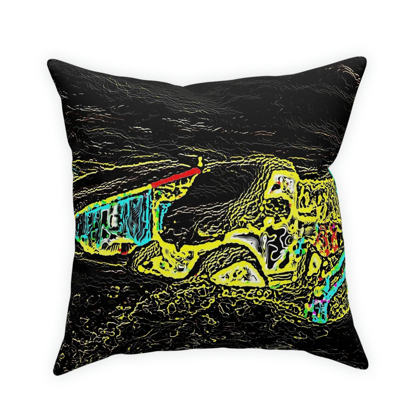 Broadcloth Pillow ...  "Snow Vehicle In Snow Storm At-Rest" ... Circa 12Mar23 ... Central Idaho ... 18-Hours Rendering Time: Original Works ...