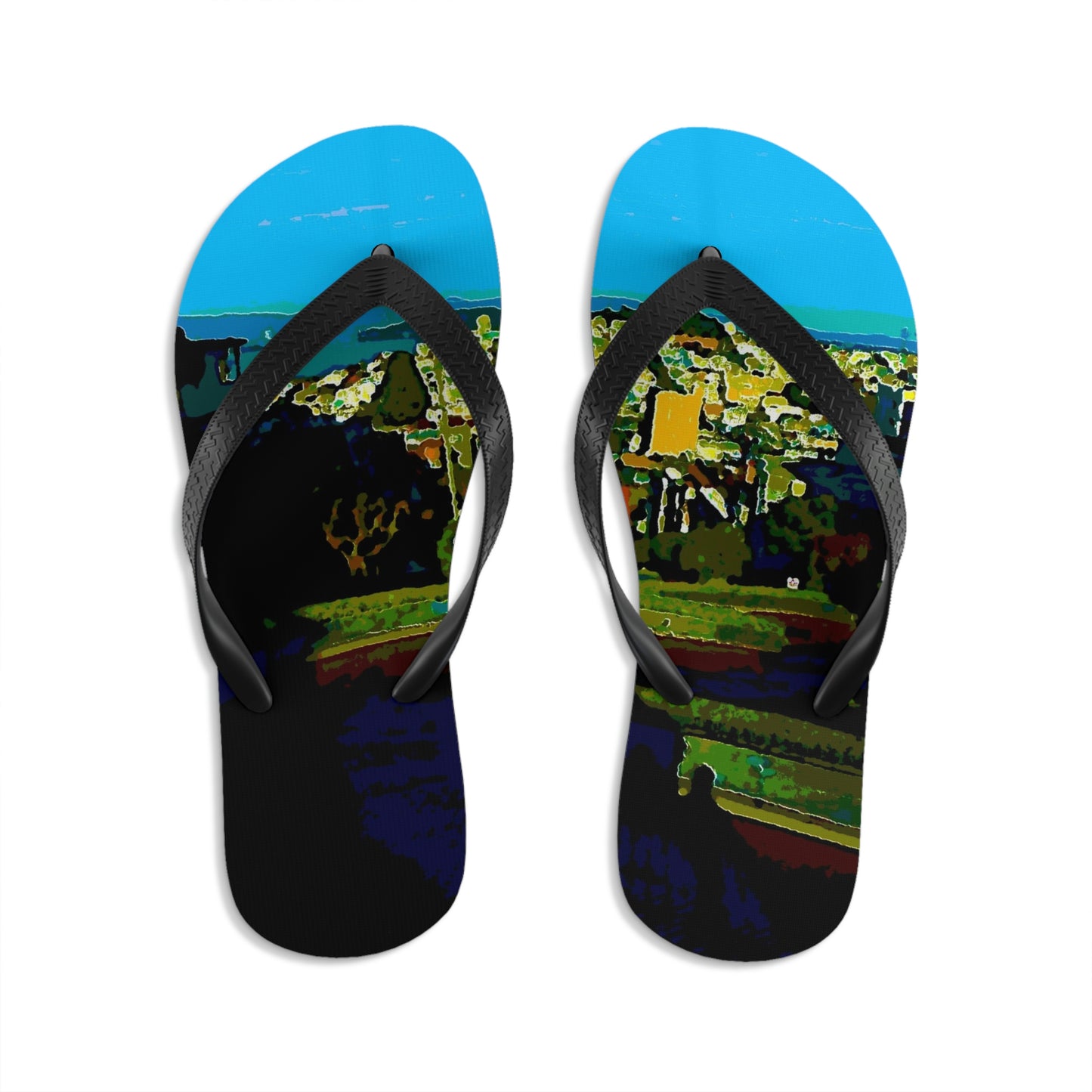 Unisex Flip-Flops ... "Lombard Street San Francisco, CA, USA" ... Family Archives 1970's ... Original Works ...
