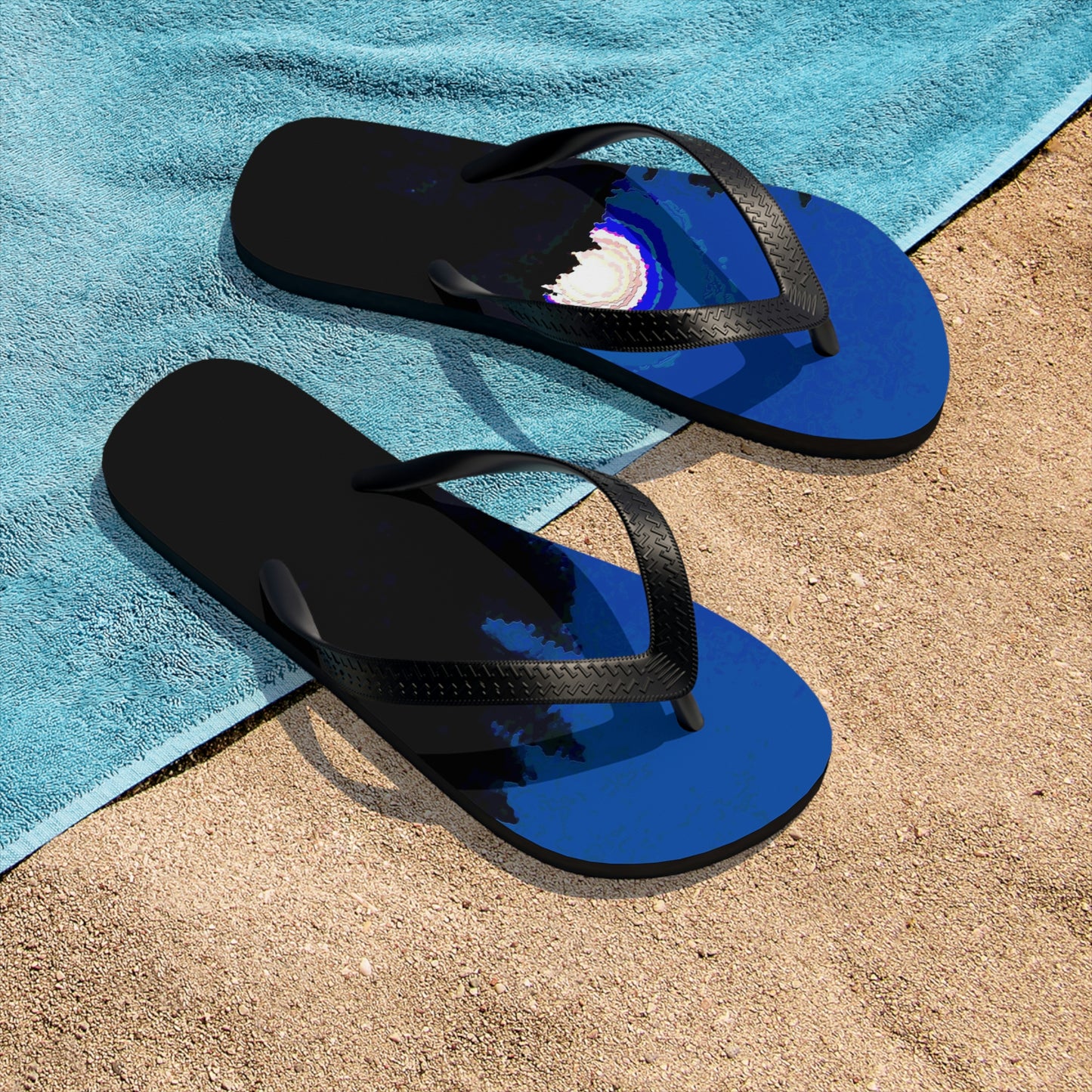 Unisex Flip-Flops ... "The Road Home" ...' Over The River & Through The Woods To? ...' ... Moonscape Near Elk City, Idaho ... Original Works ... 5Jan23 ...