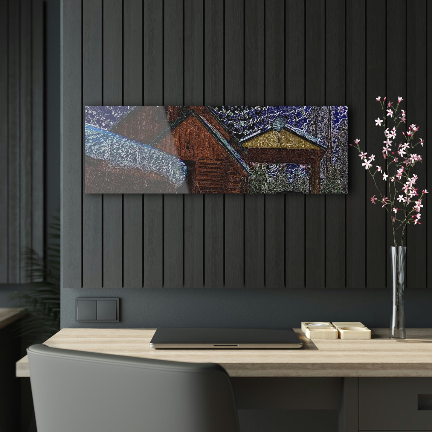 Acrylic Prints ... Van Gogh-Ian 'Inspired' Mountain Winter Paradise ... November 2022 ... Rhett Creek, Idaho ... Original Works ...