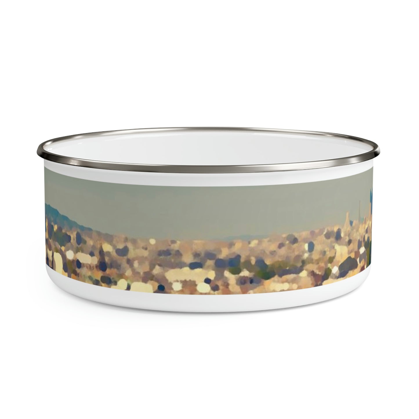 Enamel Bowl ... Au Paris ... "Along The River Seine" ... Barbara Joan Bonnell-Holt: 1972 ... Original Works ...