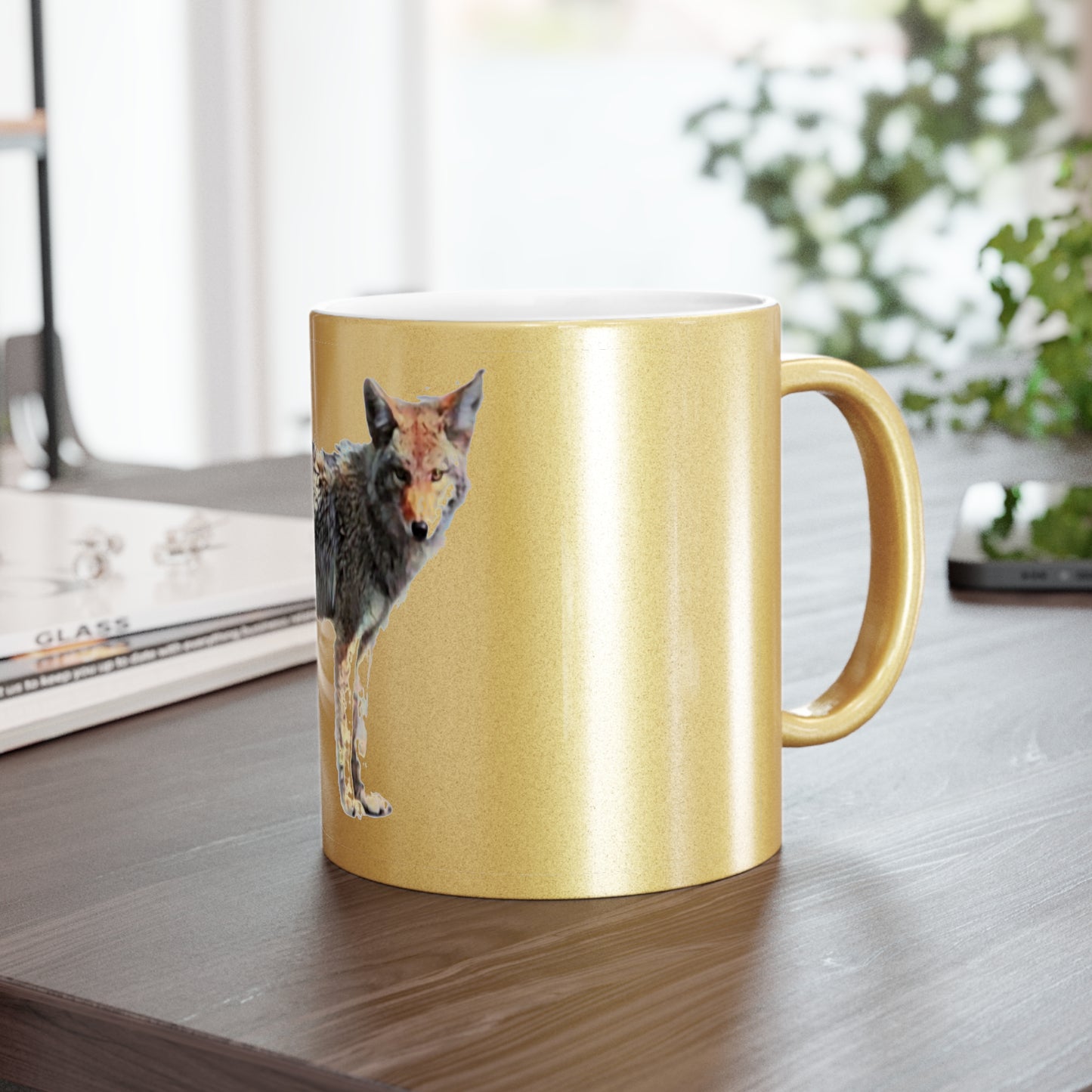 Metallic Mug (Silver\Gold) ... Coyote ... "Yosemite Valley: Circa May23 ... KPH Base Photo" ... Original Works ...