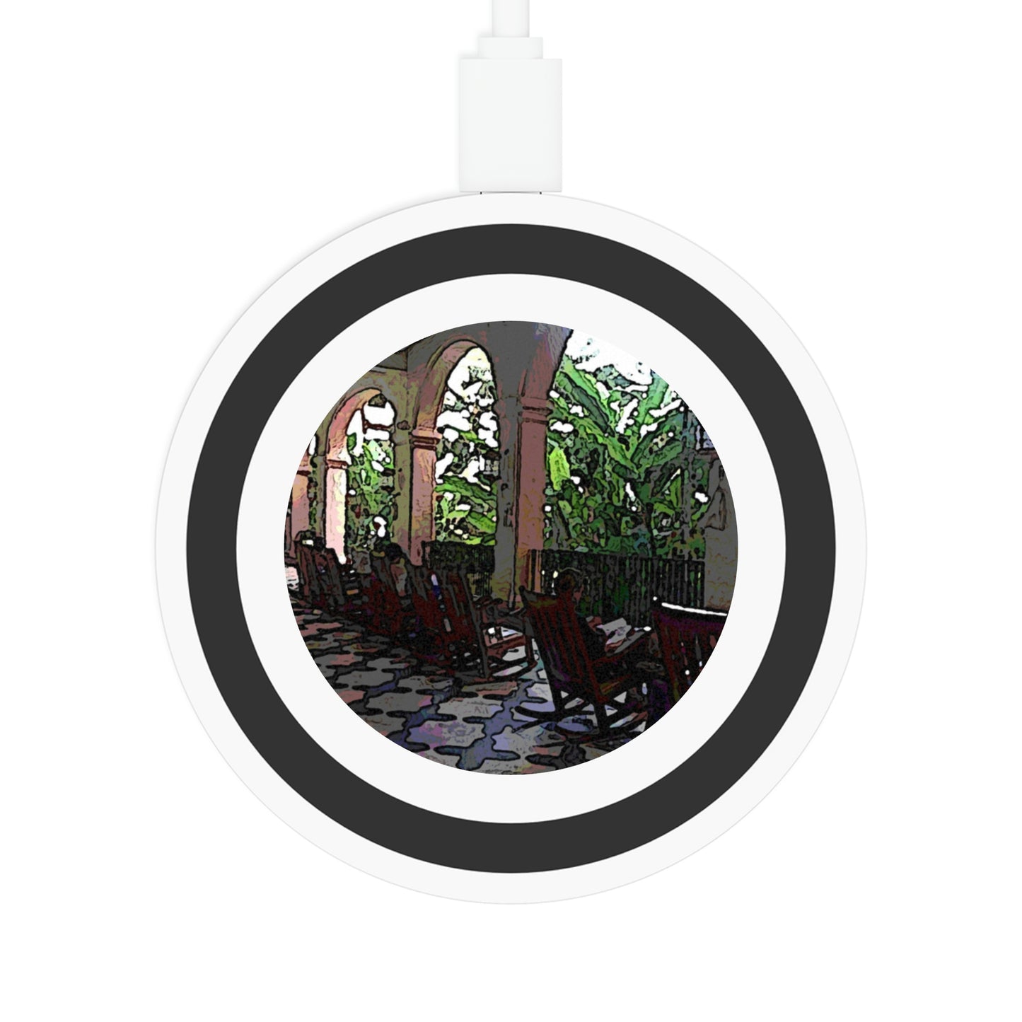 Quake Wireless Charging Pad ...  Lanai & Rocking Chairs At: 'The Pink Palace' ... The Royal Hawai'ian ... Honolulu, HI ... '27Oct2014' ... Original Works ...