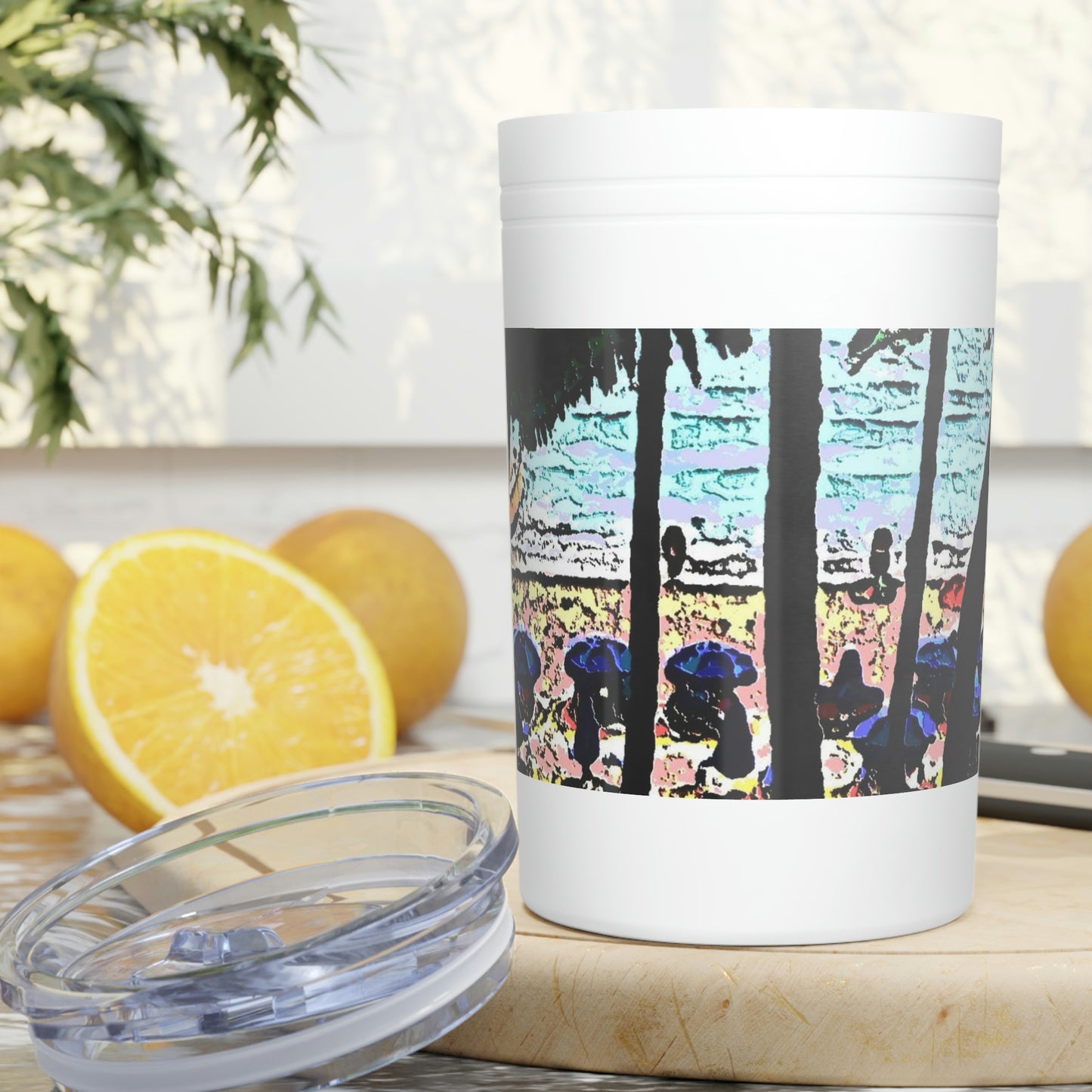 Vacuum Insulated Tumbler, 11oz ... "A Beautiful Beach Amongst The Palms" ... The Outrigger Waikiki, Honolulu, Oahu ... Original Works ...