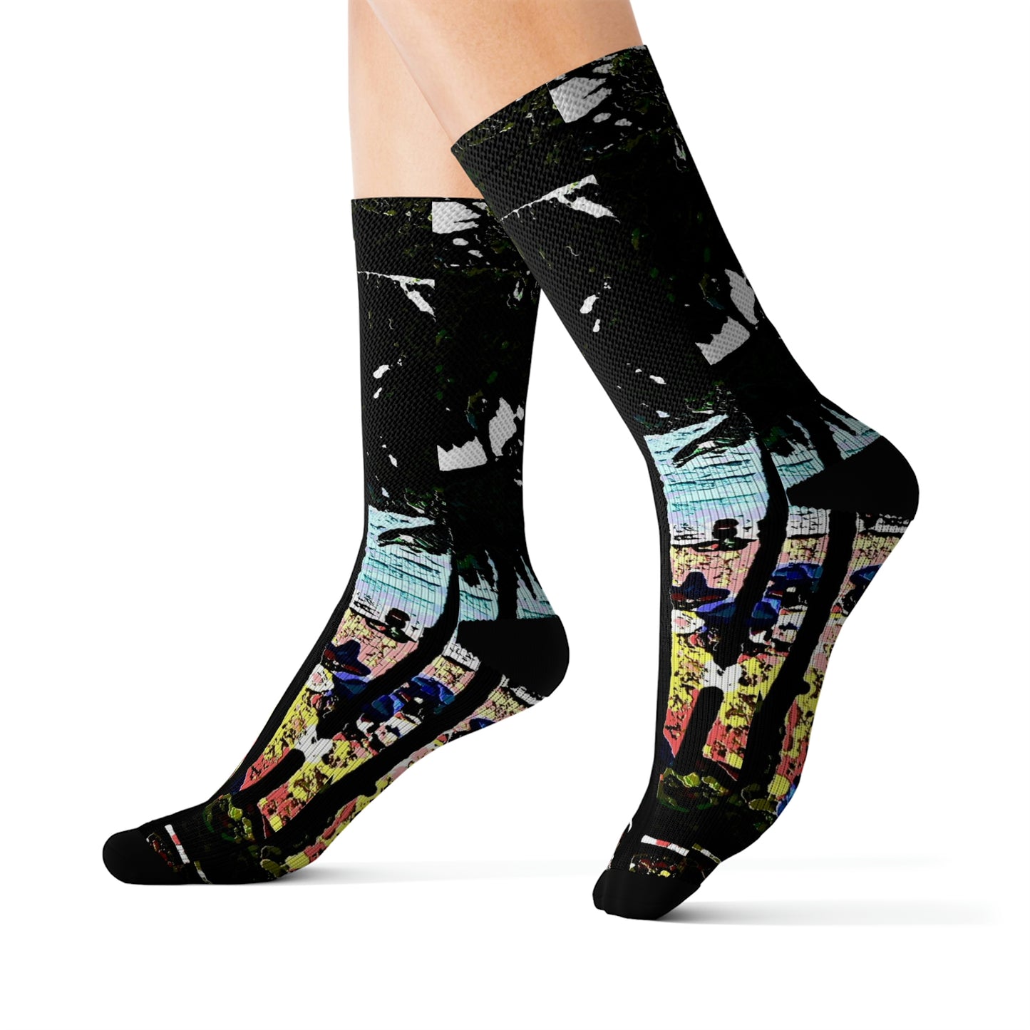 Sublimation Socks ... "A Beautiful Beach Amongst The Palms" ... The Outrigger Waikiki, Honolulu, Oahu ... Original Works ...