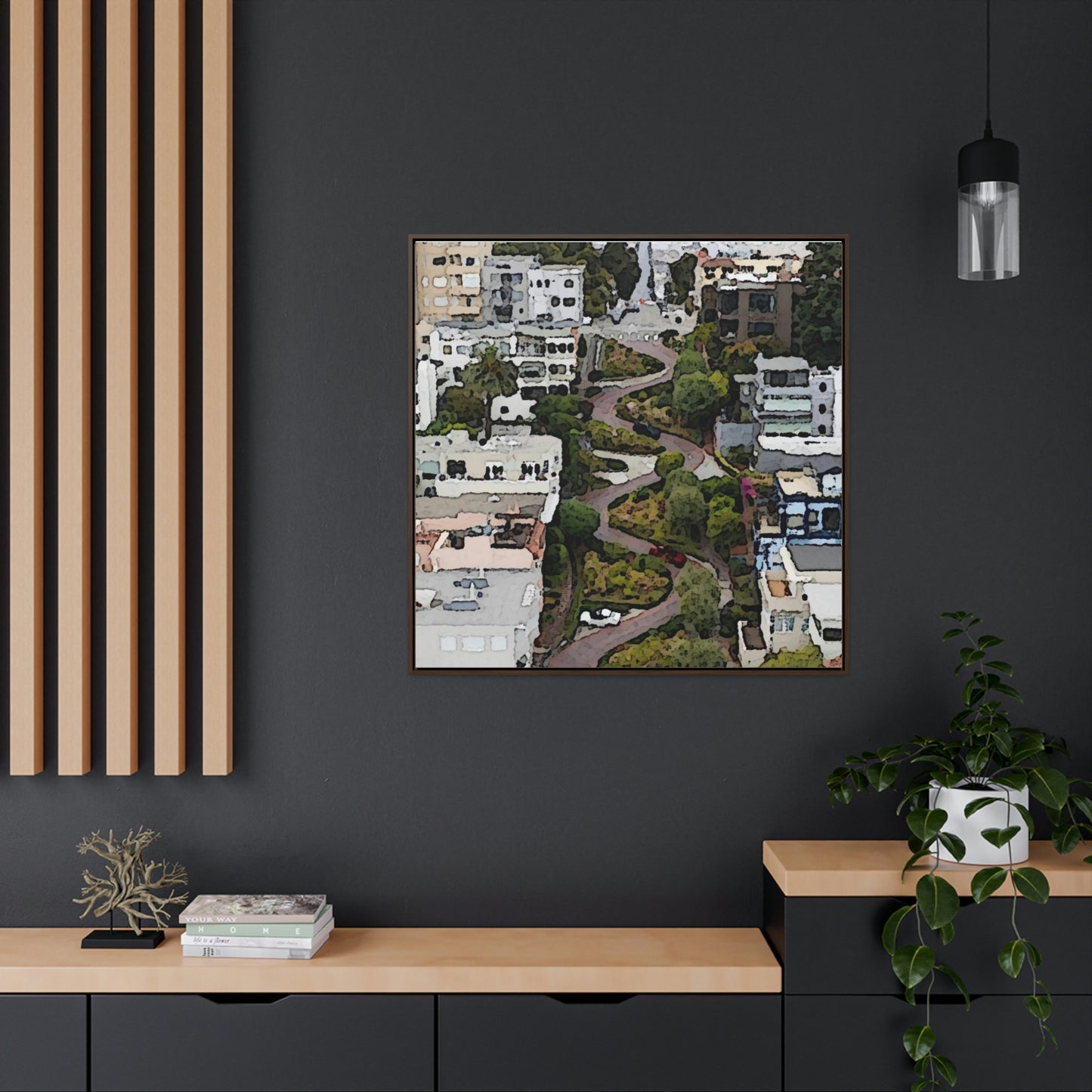 Gallery Canvas Wraps, Square Frame ... A Crazy Street ... 'Eight Winding Curve-Switchbacks' ... "Lombard Street, San Francisco, CA' ... Family Archives: 1970's ... Original Works ...