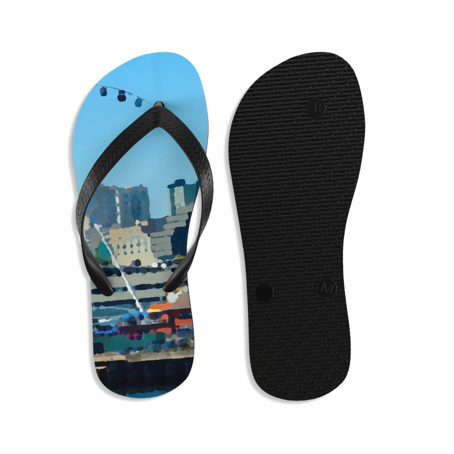 Unisex Flip-Flops ... That Classic Wheel ... 'Seattle's Wheel' ... & Old Classic Waterside Vendors ...  'Family Archives' ... Original Works ...