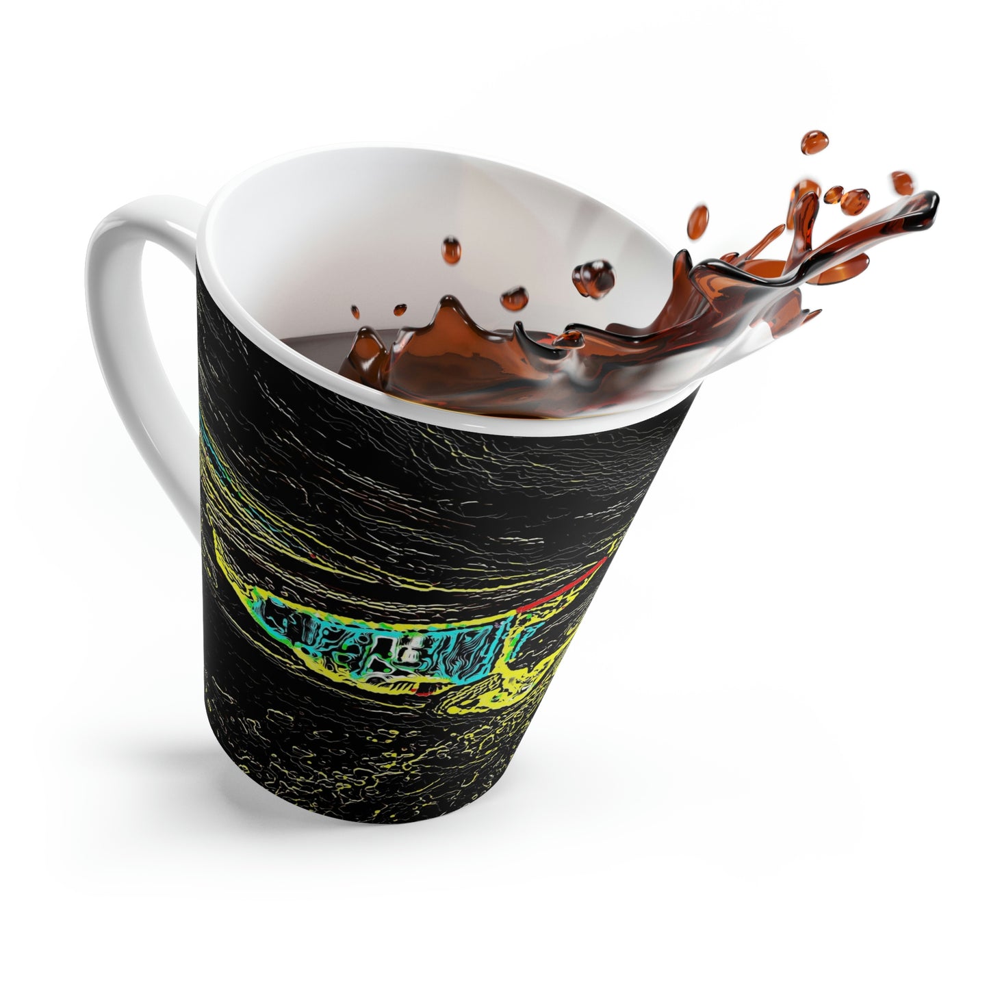 Latte Mug ... "Snow Vehicle In Snow Storm At-Rest" ... Circa 12Mar23 ... Central Idaho ... 18-Hours Rendering Time: Original Works ...