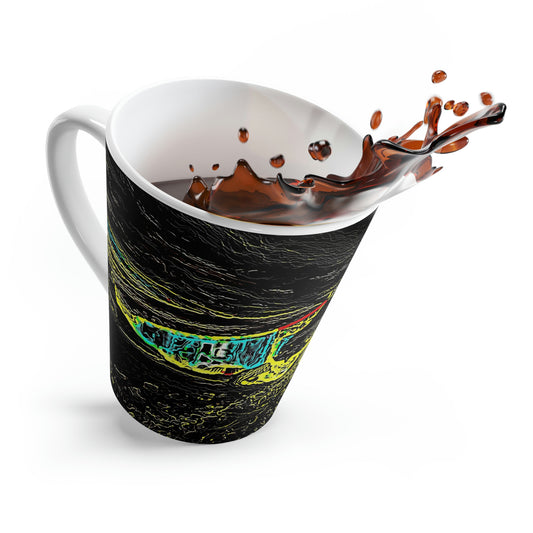 Latte Mug ... "Snow Vehicle In Snow Storm At-Rest" ... Circa 12Mar23 ... Central Idaho ... 18-Hours Rendering Time: Original Works ...