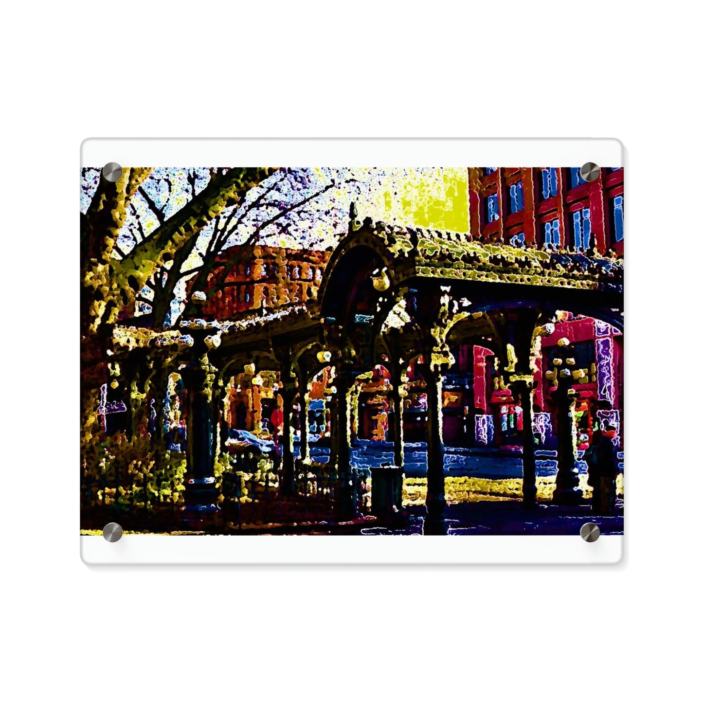 Acrylic Wall Art Panels ... A Very Fine Place To Meet ... To Catch The Bus ... 'To Find A Friend' .. Just-To-Hangout ... Dr FJHolt Base Photo ... Original Works ...