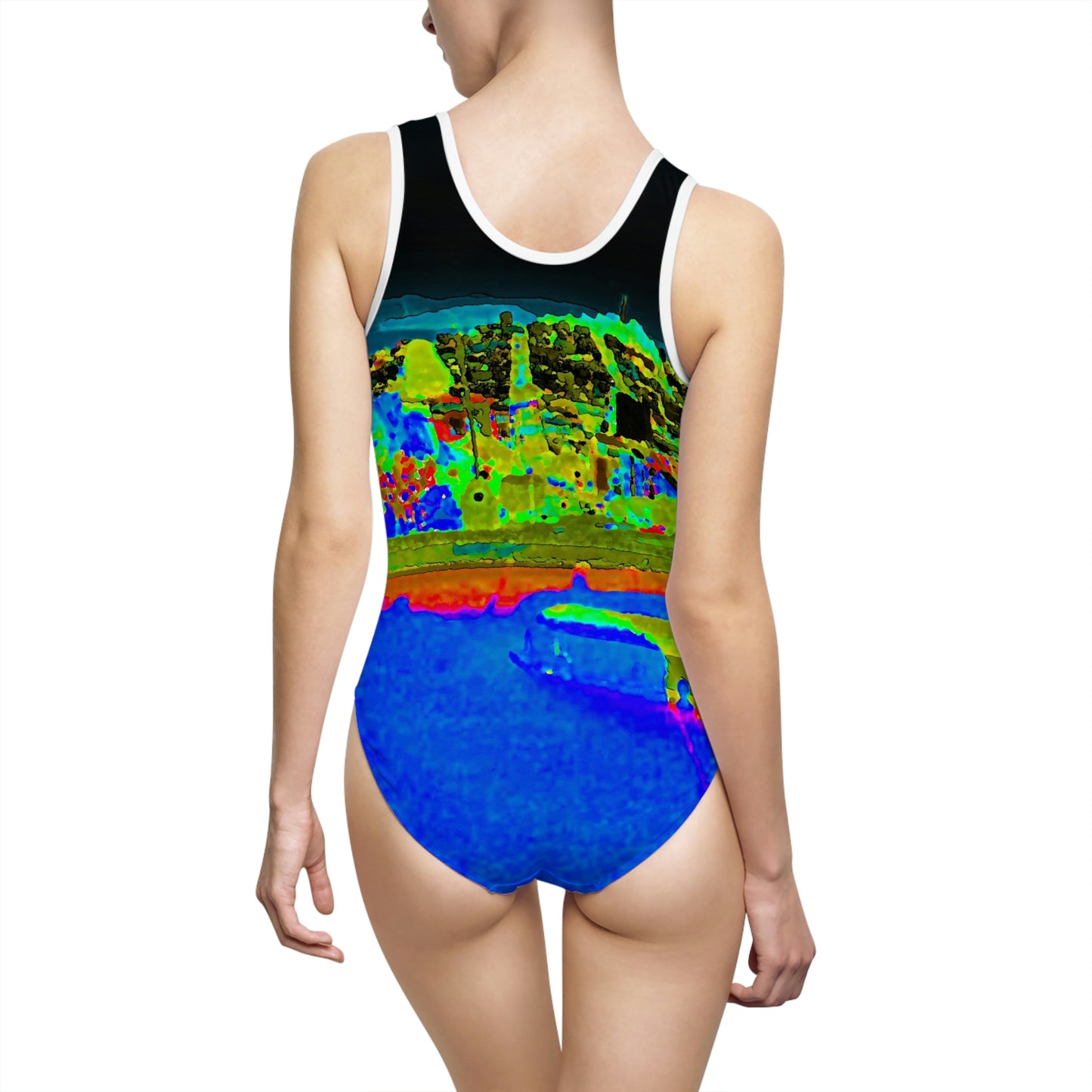 Women's Classic One-Piece Swimsuit ..."Lombard Street San Francisco, CA, USA" ... Family Archives 1970's ... Original Works ...