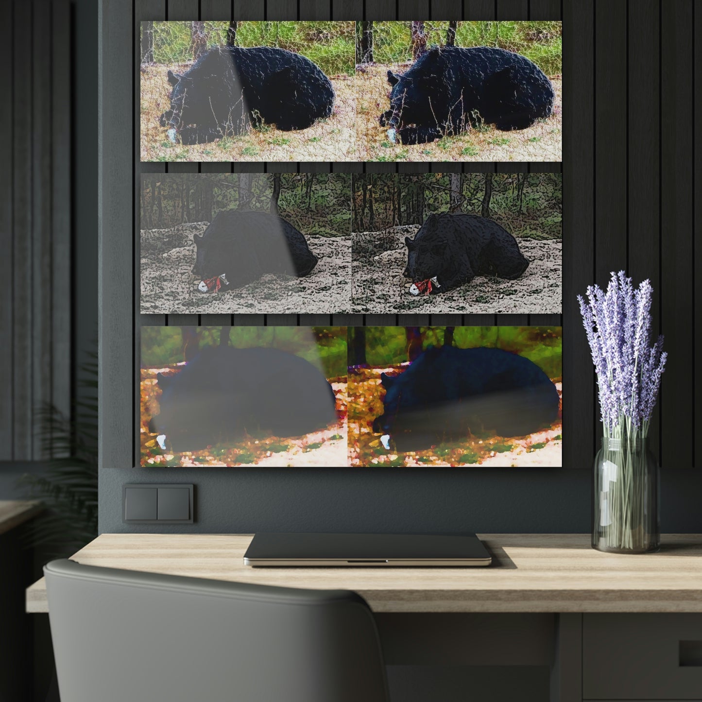 Acrylic Prints (Triptych) ... RCY: "Rhett Creek Yogi ... '500 Lbs Of Autumn Season Hunger' ..." September 2022 ... Central Idaho ... Original Works ...