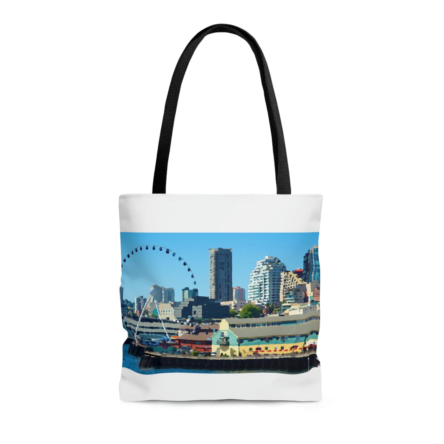 AOP Tote Bag ... That Classic Wheel ... 'Seattle's Wheel' ... & Old Classic Waterside Vendors ...  'Family Archives' ... Original Works ...