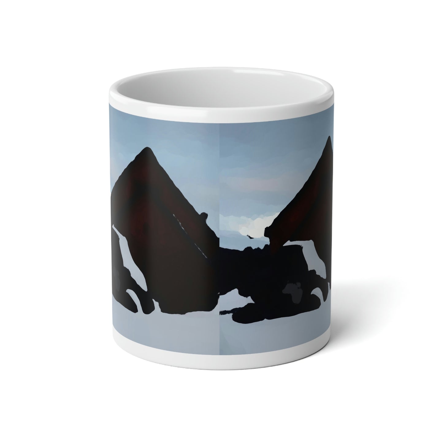 Jumbo Mug, 20oz ... After An Intense Snow Storm ... 'Digging Out' ... A Vehicle & Cabin "In The Mountains" ... March 2023 ... Original Works ...