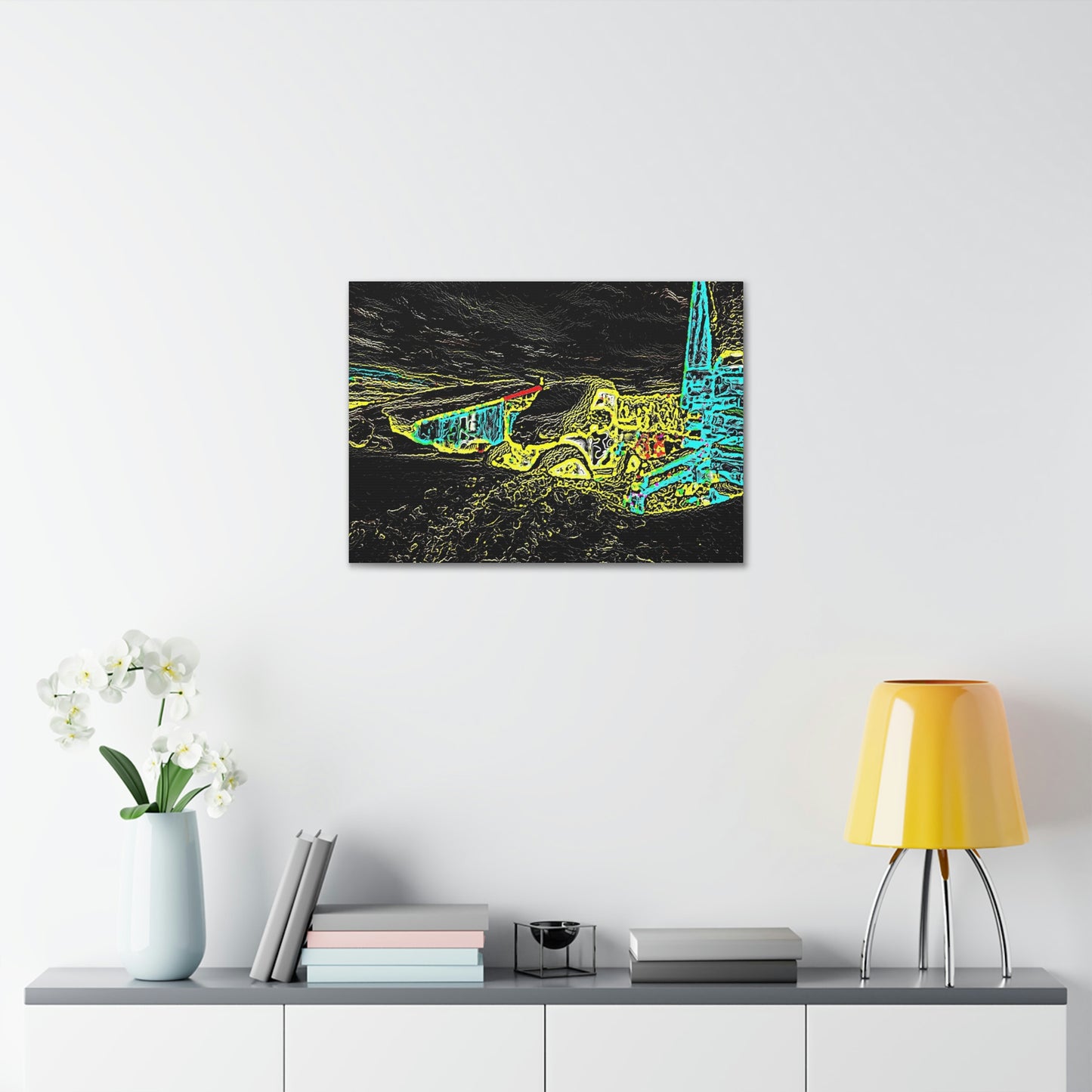 Polyester Canvas ... "Snow Vehicle In Snow Storm At-Rest" ... Circa 12Mar23 ... Central Idaho ... 18-Hours Rendering Time: Original Works ...