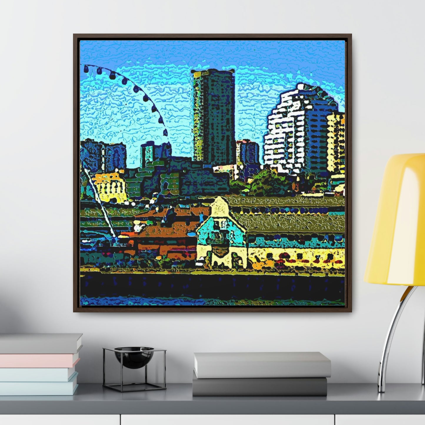 Gallery Canvas Wraps, Square Frame ... That Classic Wheel ... 'Seattle's Wheel' ... & An Old Classic Waterside Vendors ...  'Family Archives' ... Original Works ...