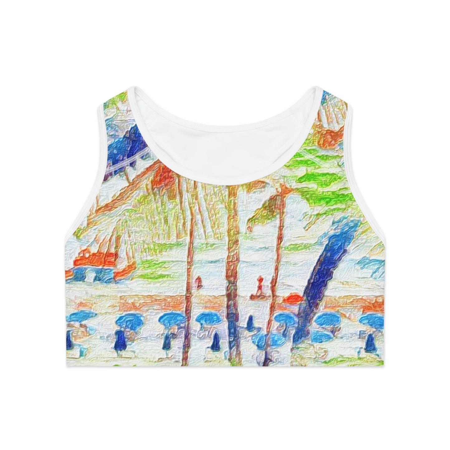 Sports Bra (AOP) ... "The Royal Hawai'ian: Waikiki Beach_Beach" ... Honolulu, HI ... Ocotber 2014 (Halloween) ... Original Works ...