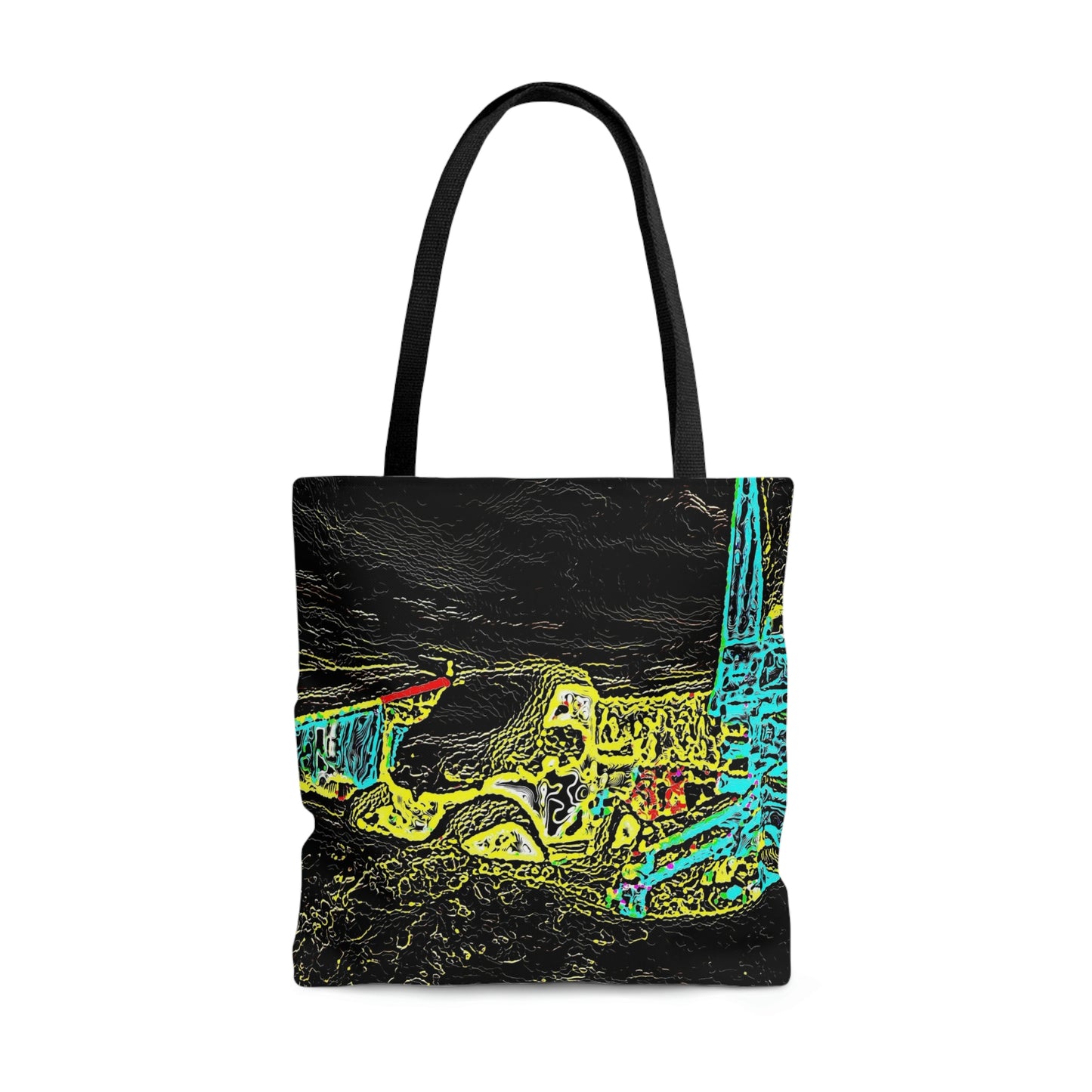 Tote Bag (AOP) ...  "Snow Vehicle In Snow Storm At-Rest" ... Circa 12Mar23 ... Central Idaho ... 18-Hours Rendering Time: Original Works ...