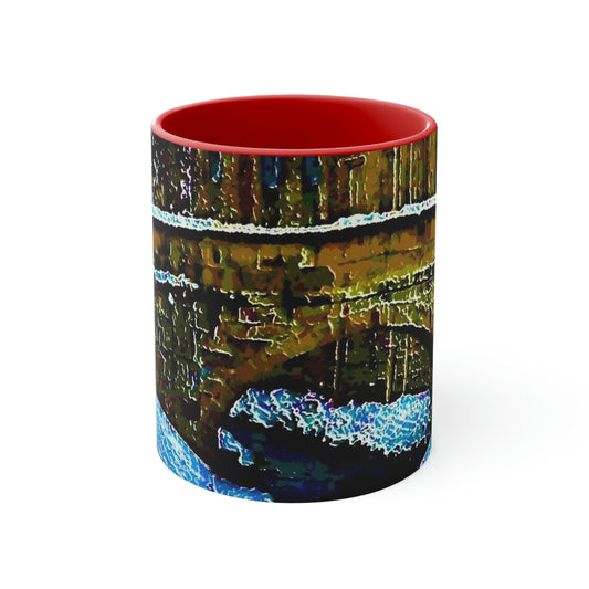 Accent Coffee Mug, 11oz ...  Walikng The Streets & Alleys ... 'Strolling The Canals ... '  ... Original Works  ...