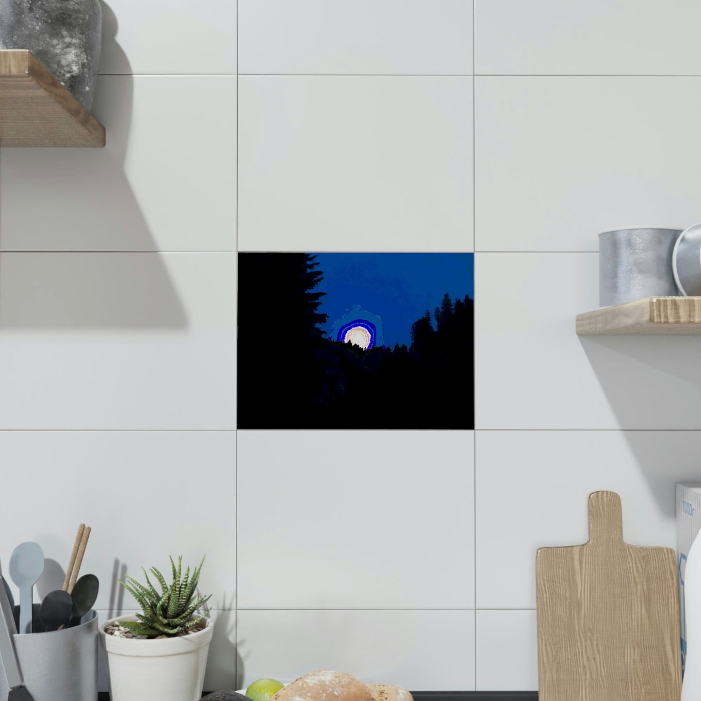 Ceramic Photo Tile ... "The Road Home" ...' Over The River & Through The Woods To? ...' ... Moonscape Near Elk City, Idaho ... Original Works ... 5Jan23 ...