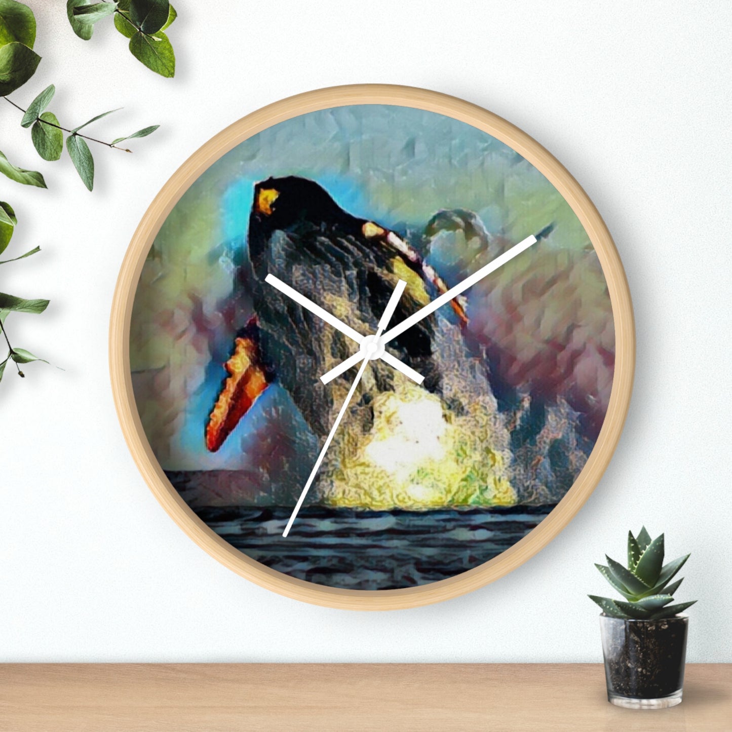 Wall Clock ... An Extraordinary Humpback Breach ... 'With Explosive Energy' ... Family Archives (KPH) ... Circa: 21st Century. Maui, HI ... Original Works ...
