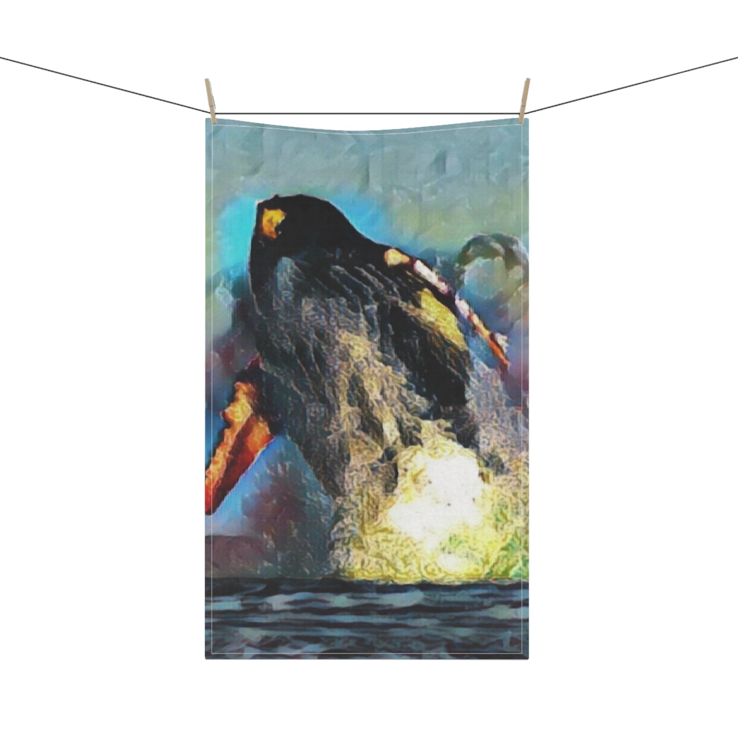 Kitchen Towel ... An Extraordinary Humpback Breach ... 'With Explosive Energy' ... Family Archives (KPH) ... Circa: 21st Century. Maui, HI ... Original Works ...