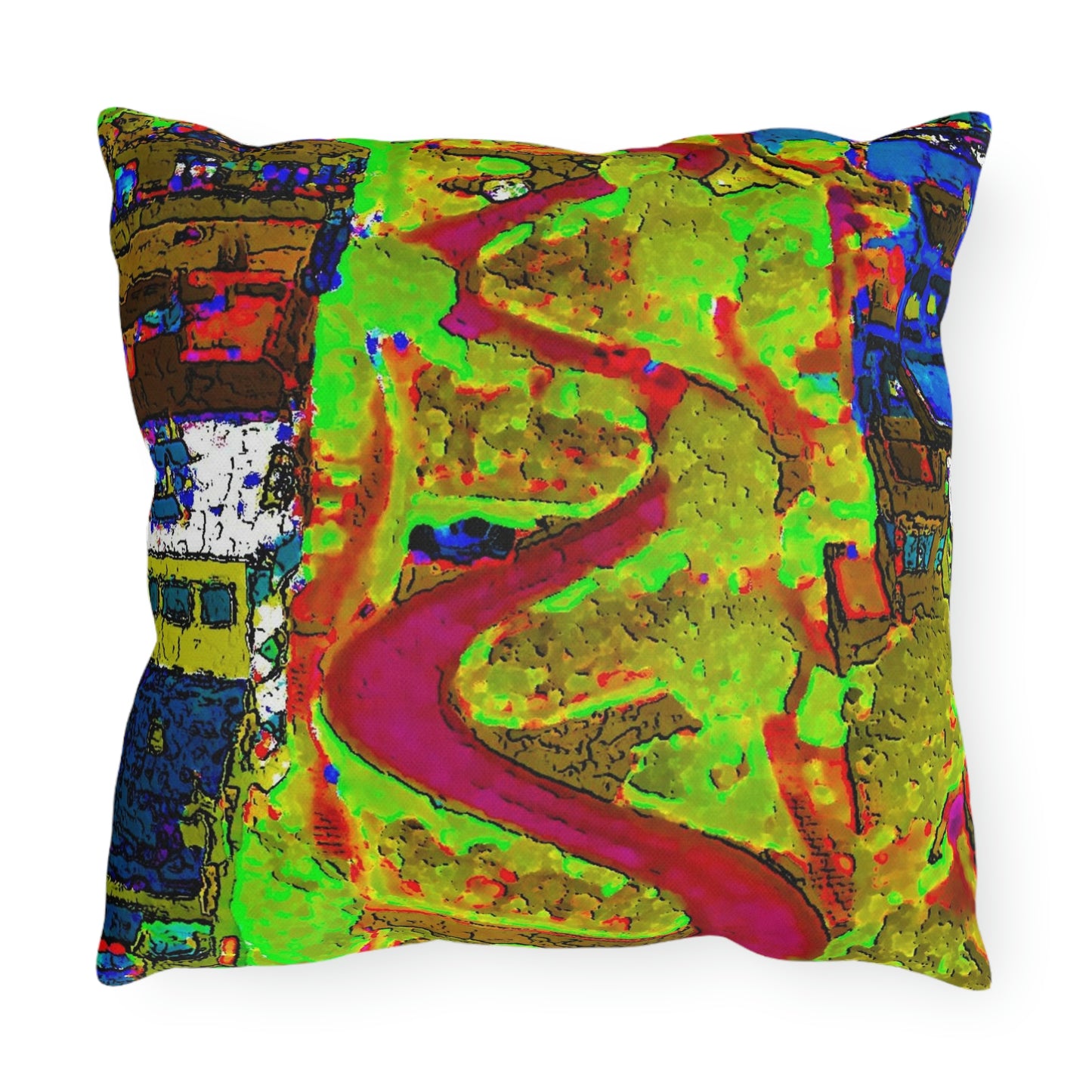 Outdoor Pillows ... A Crazy Street ... 'Eight Winding Curve-Switchbacks' ... "Lombard Street, San Francisco, CA' ... Family Archives: 1970's ... Original Works ...
