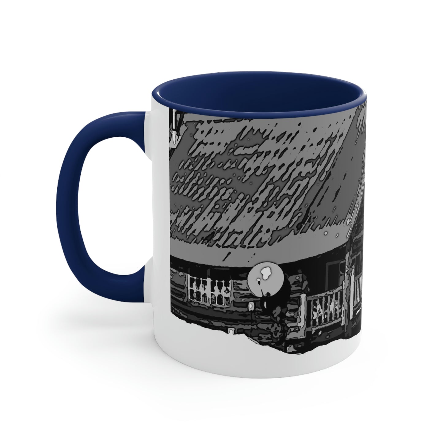 Accent Coffee Mug, 11oz ... A Beautiful Lodge & Back-Country Outfitter In A Mountain Town ... 'Dixie, Idaho, November 2022' ... Original Works ...