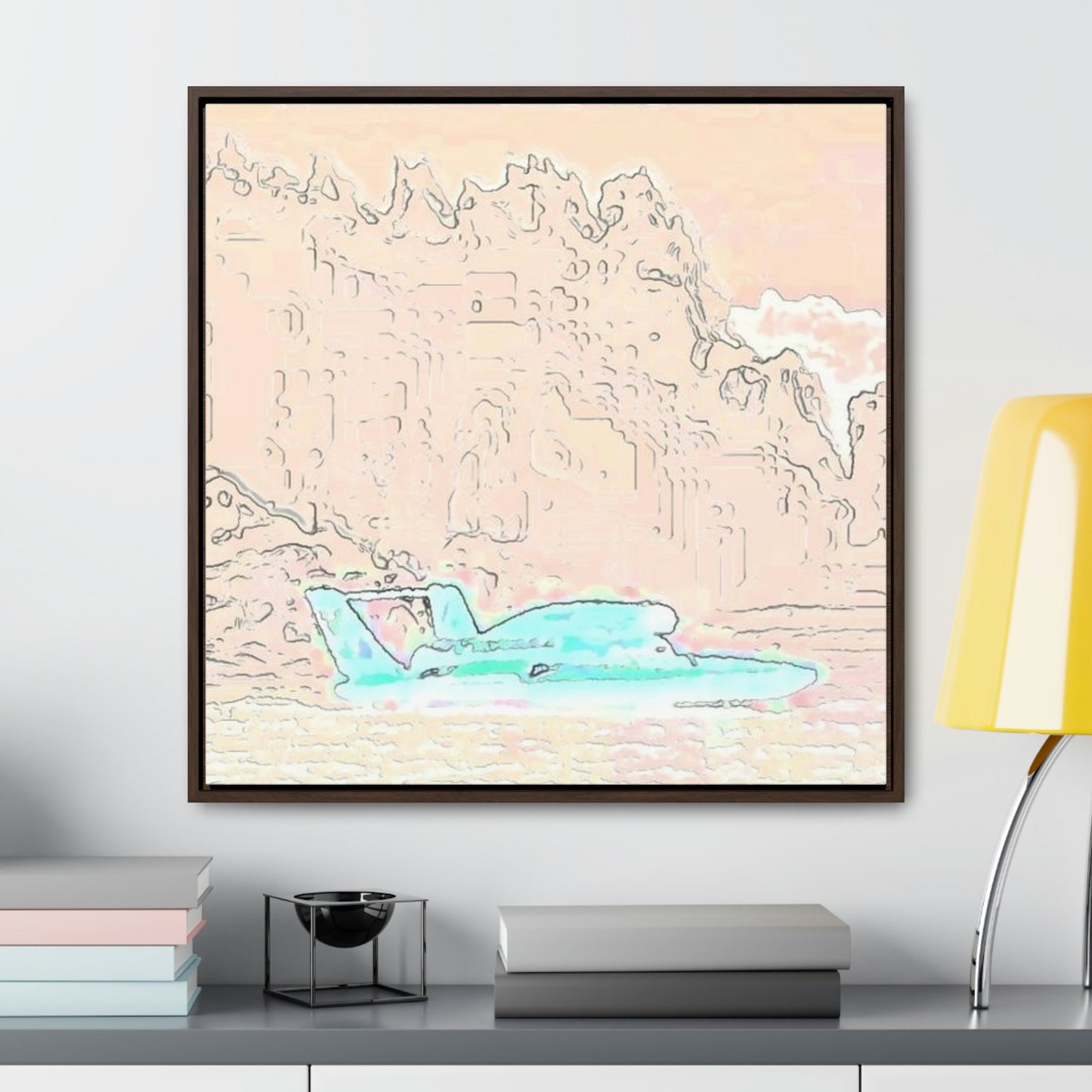 Gallery Canvas Wraps, Square Frame ...  Seattle Columbia Cup On Lake Washington ... "Dave Wilcox Heads For The Win" ... Associate Gift-Photo ... Original Works ...