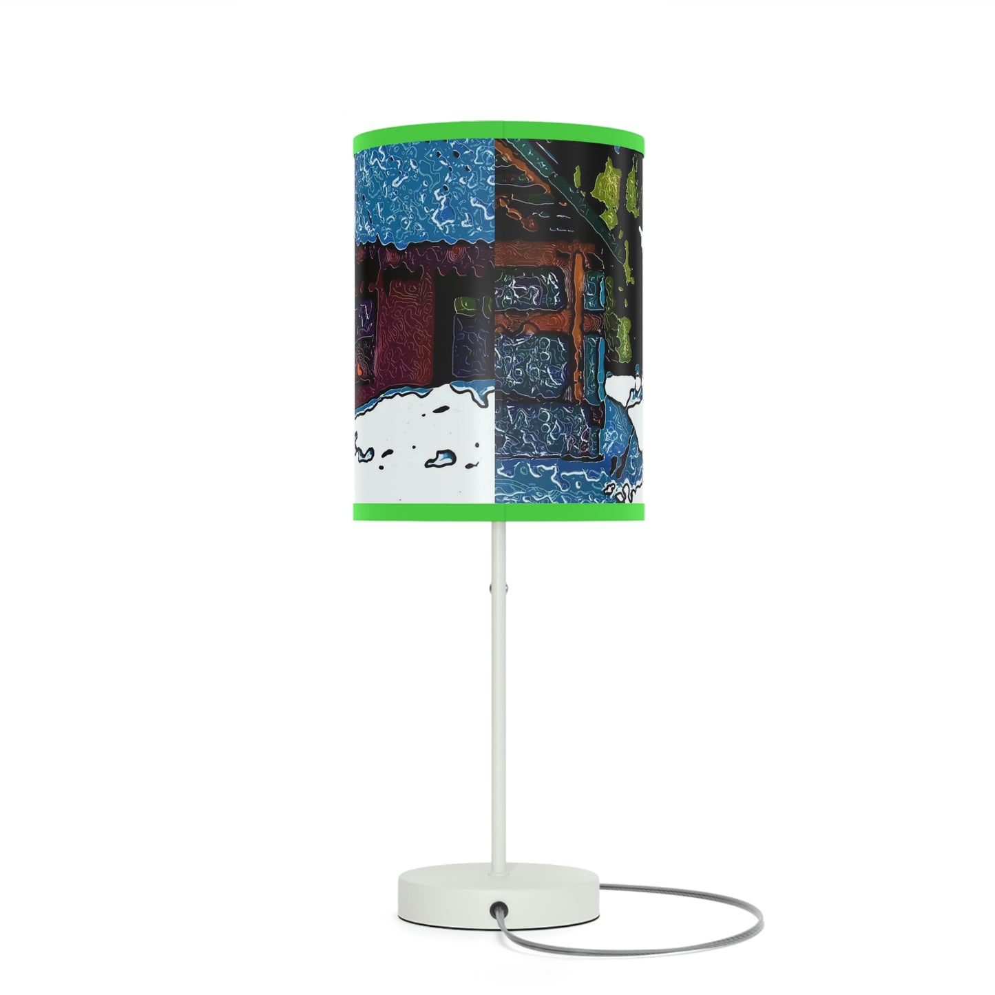Lamp on a Stand, US|CA plug ... "A Rider Passeth-Through-It" ... Colors Galore & A Bit Of Impressionism ... Original Works. Winter 2021. Central Idaho. Rendering Time: 12 Hours ...