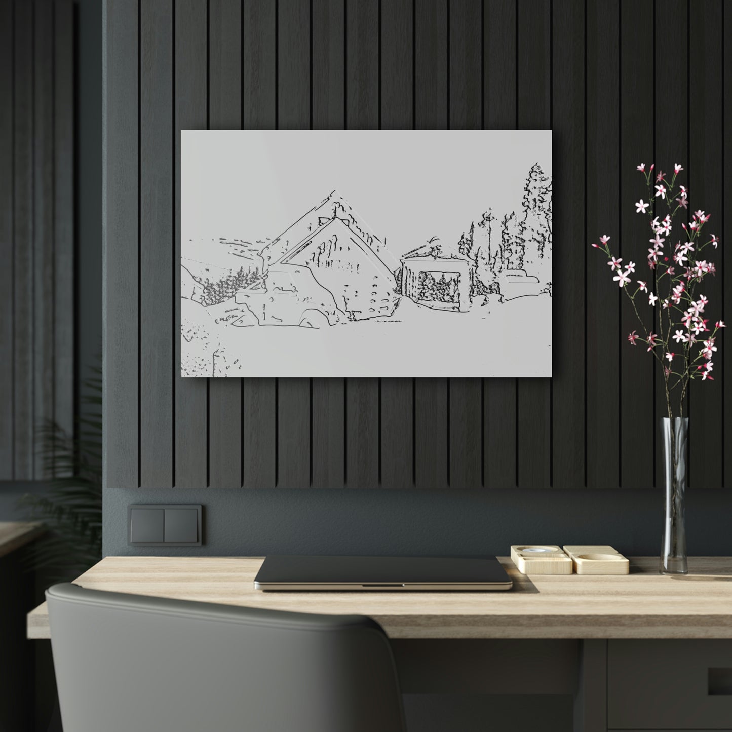 Acrylic Prints ... After An Intense Snow Storm ... 'Digging Out' ... A Vehicle & Cabin "In The Mountains" ... March 2023 ... Original Works ...
