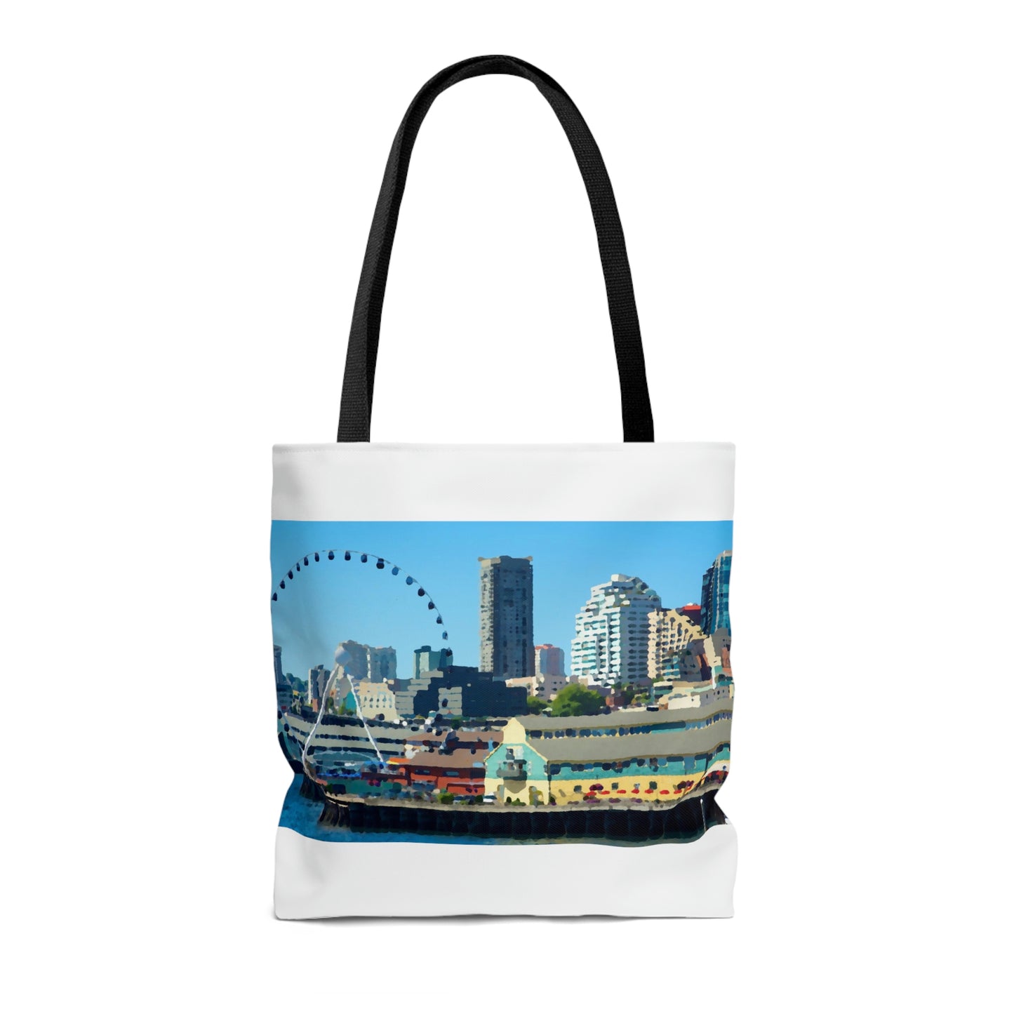AOP Tote Bag ... That Classic Wheel ... 'Seattle's Wheel' ... & Old Classic Waterside Vendors ...  'Family Archives' ... Original Works ...