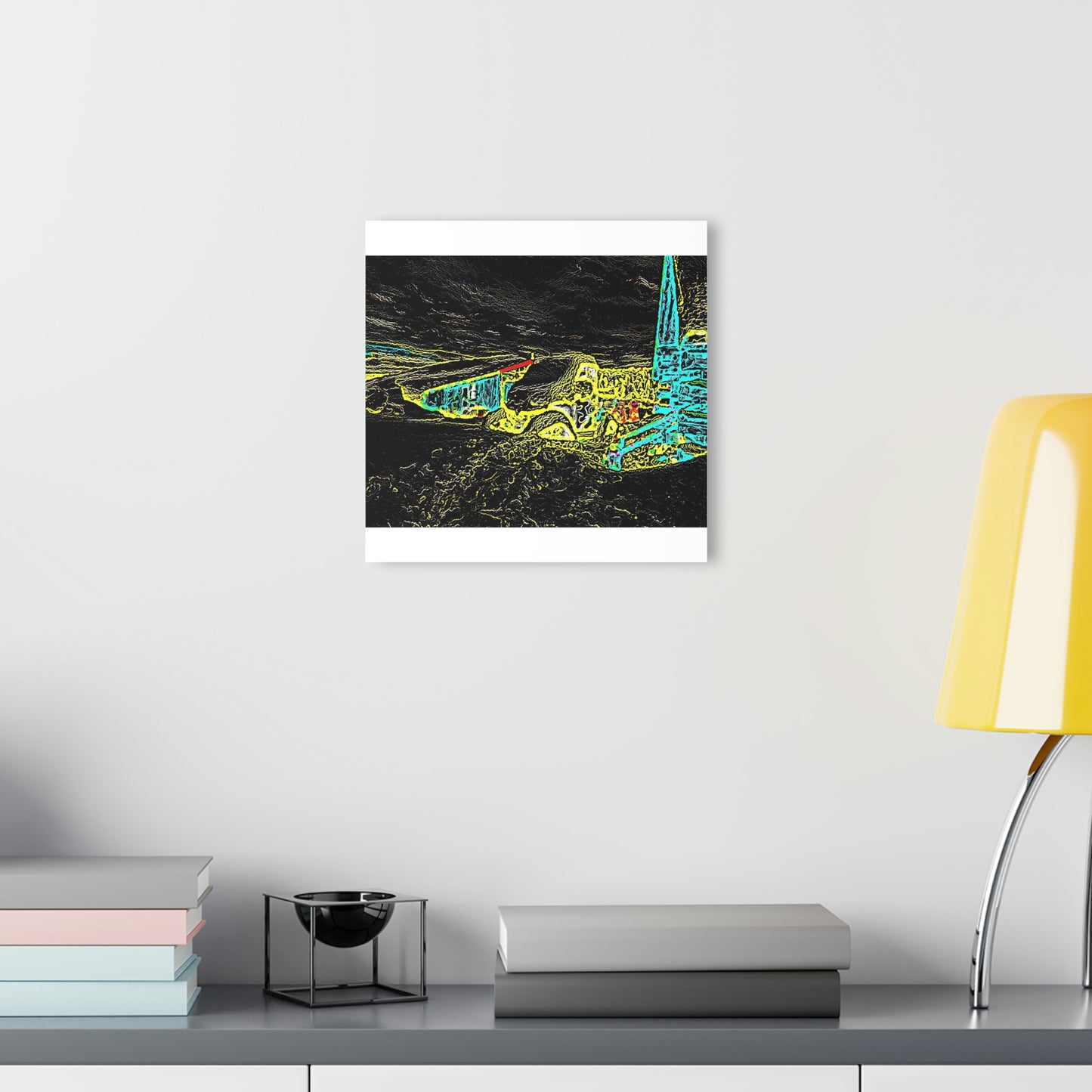 Acrylic Prints (French Cleat Hanging) ... "Snow Vehicle In Snow Storm At-Rest" ... Circa 12Mar23 ... Central Idaho ... 18-Hours Rendering Time: Original Works ...