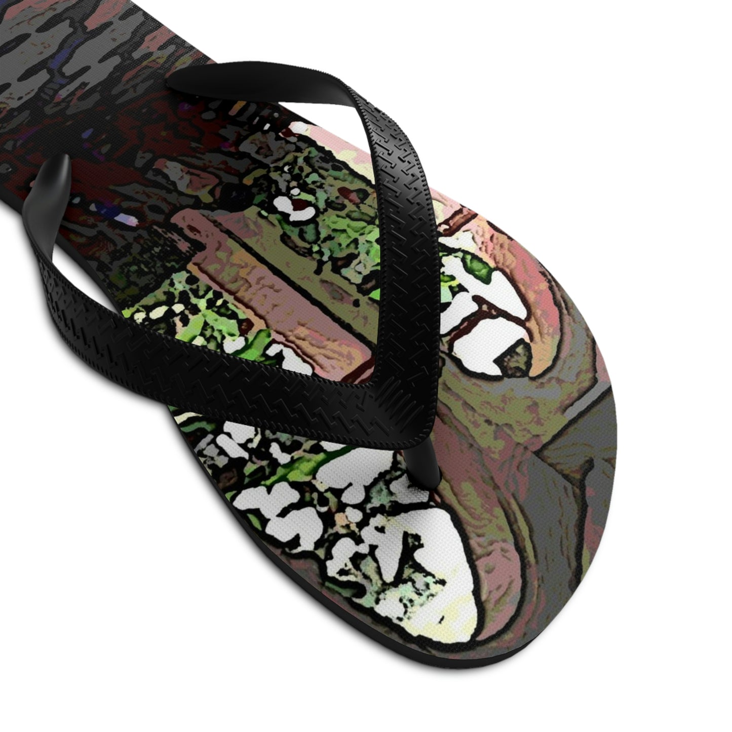 Unisex Flip-Flops ... Lanai & Rocking Chairs At: 'The Pink Palace' ... The Royal Hawai'ian ... Honolulu, HI ... '27Oct2014' ... Original Works ...