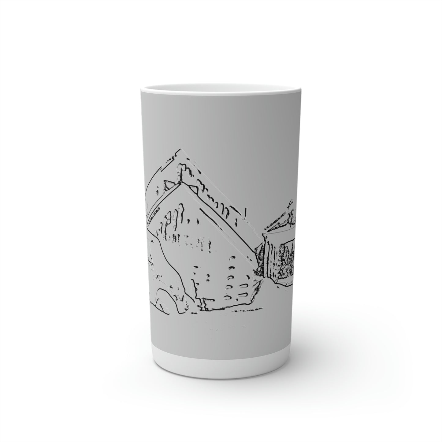 Conical Coffee Mugs (3oz, 8oz, 12oz) ... After An Intense Snow Storm ... 'Digging Out' ... A Vehicle & Cabin "In The Mountains" ... March 2023 ... Original Works ...