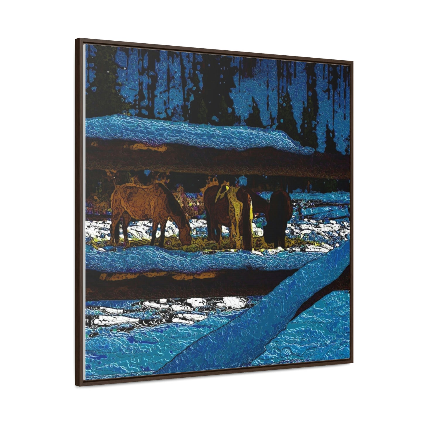 Gallery Canvas Wraps, Square Frame ... A Horse ... A Saddle ...  Foraging Through The Snow ...  An_Asses 'Cry' ... Central Idaho, November 2022 ...  Original Works ...