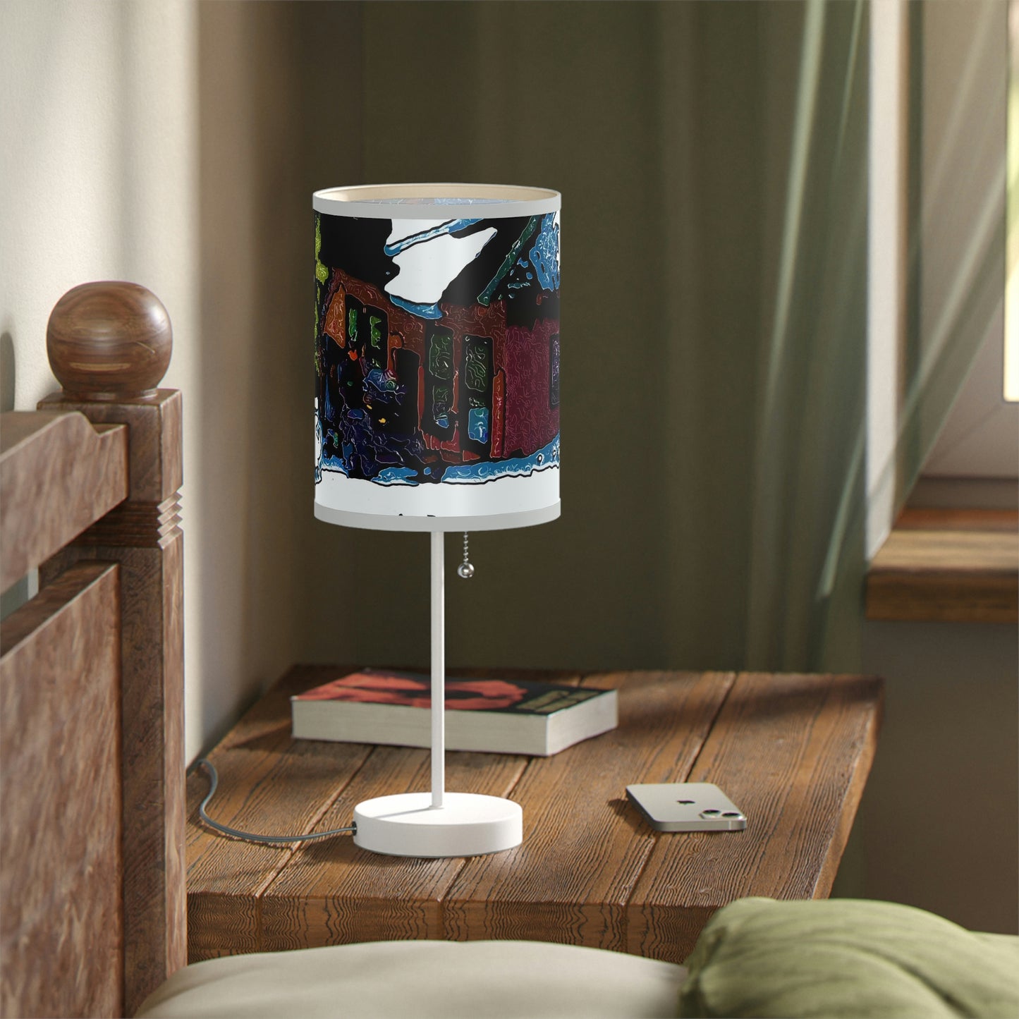 Lamp on a Stand, US|CA plug ... "A Rider Passeth-Through-It" ... Colors Galore & A Bit Of Impressionism ... Original Works. Winter 2021. Central Idaho. Rendering Time: 12 Hours ...