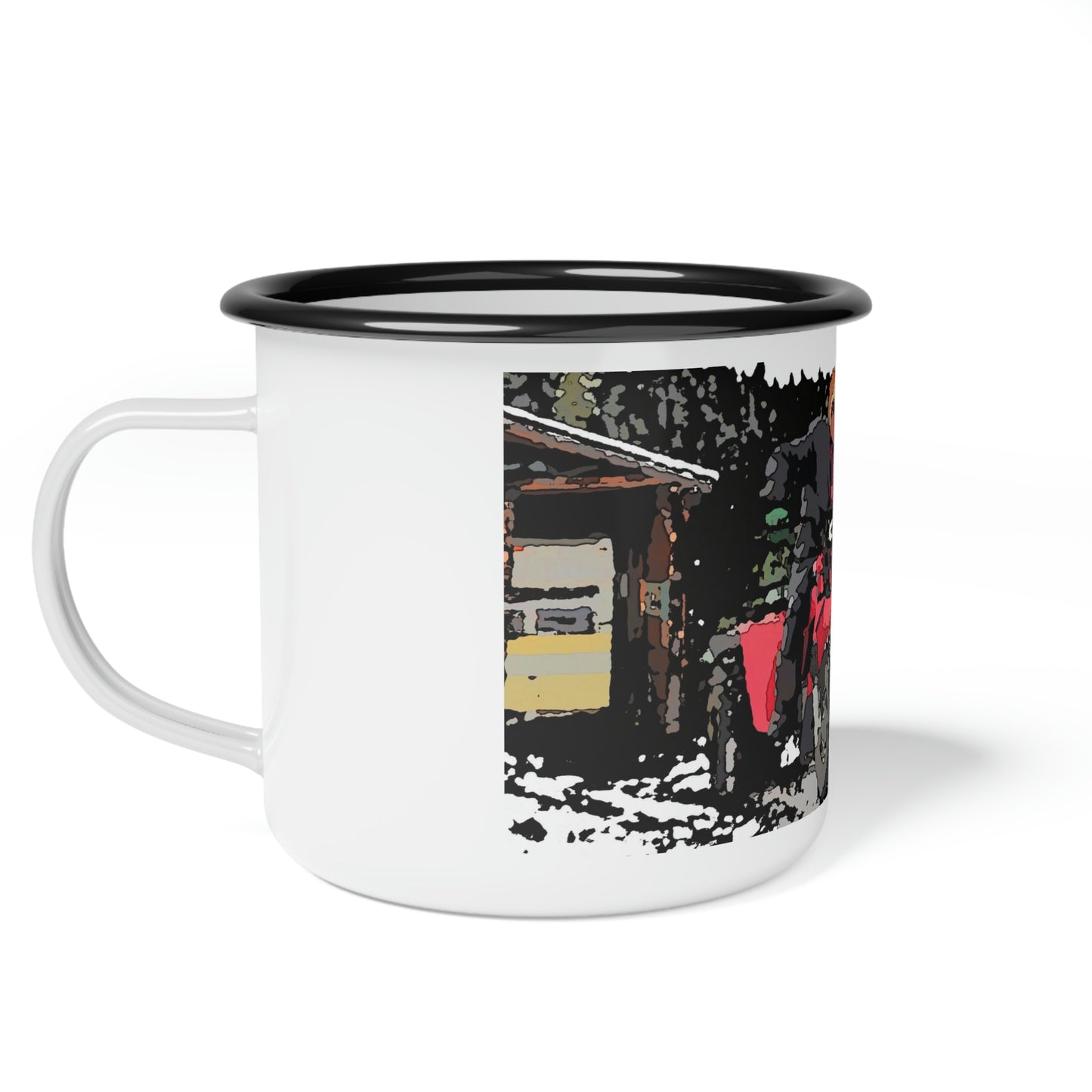 Enamel Camp Cup ... Snow ... Fractals ... Three-Wheeler-Speed ... & "Warmth-In-A-Mug!" ...