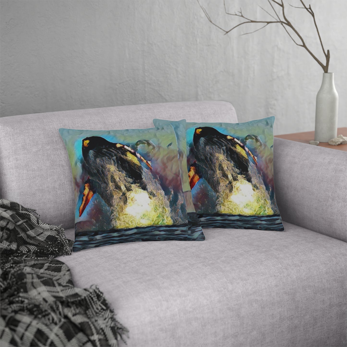 Waterproof Pillows ... An Extraordinary Humpback Breach ... 'With Explosive Energy' ... Family Archives (KPH) ... Circa: 21st Century. Maui, HI ... Original Works ...