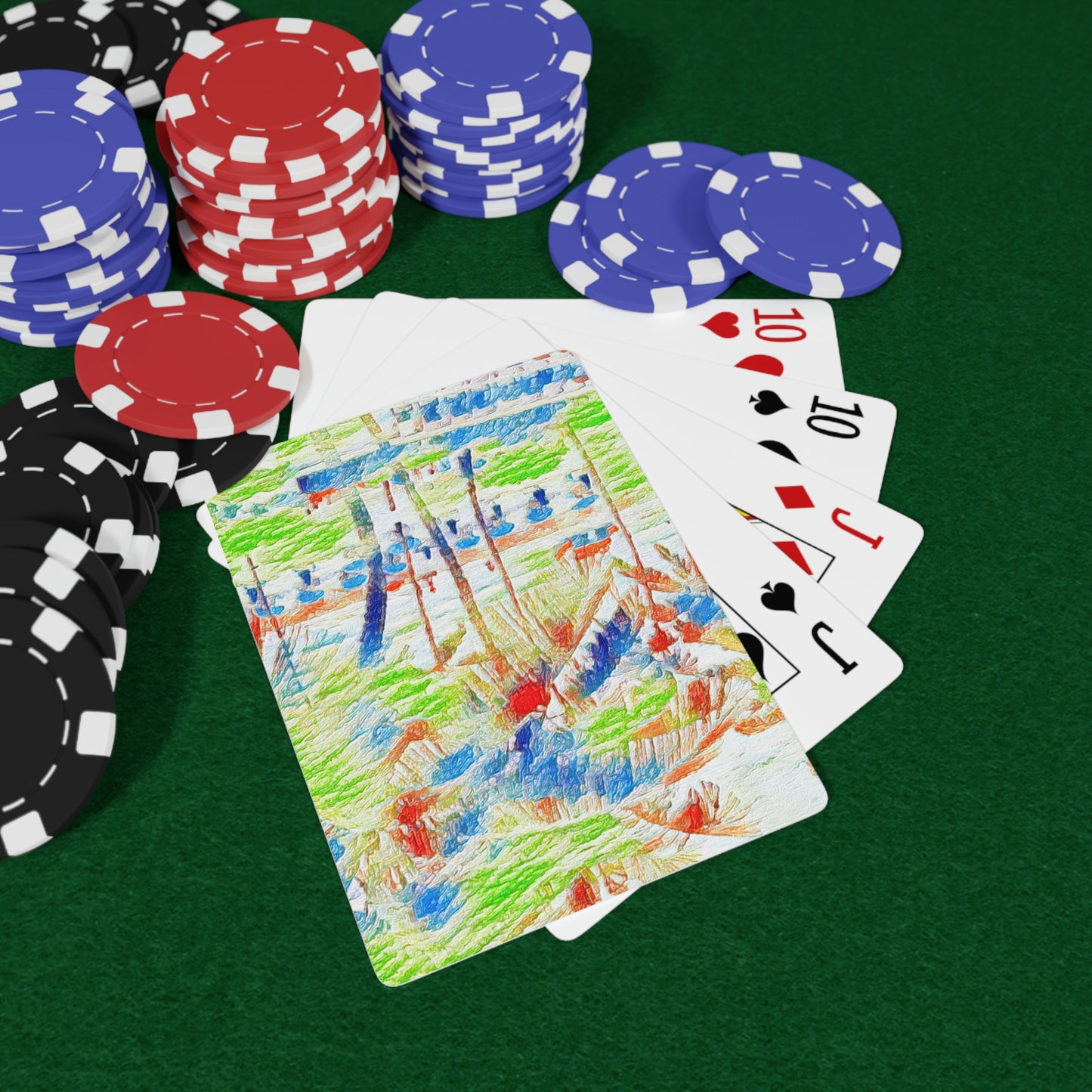 Custom Poker Cards ... "The Royal Hawai'ian: Waikiki Beach_Beach" ... Honolulu, HI ... Ocotber 2014 (Halloween) ... Original Works ...