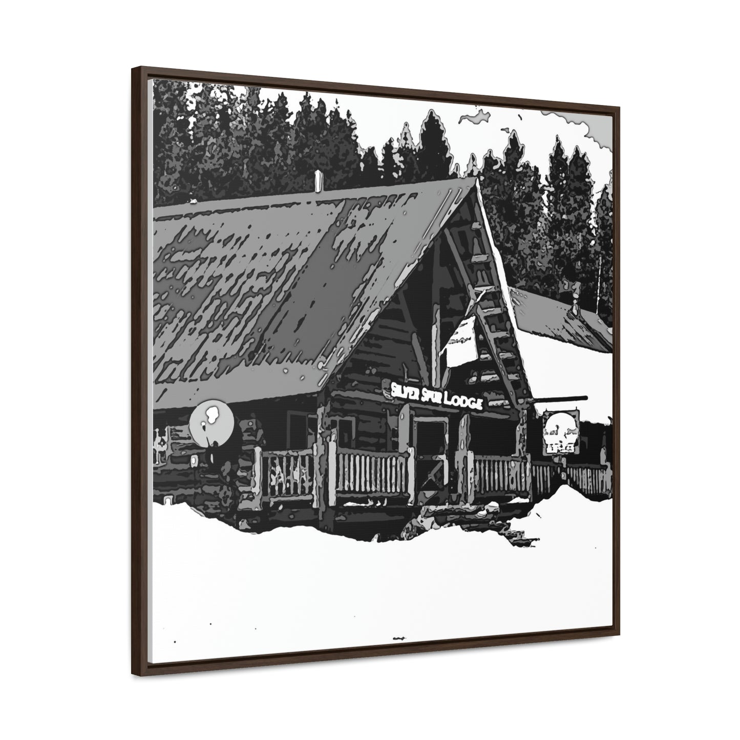 Gallery Canvas Wraps, Square Frame ... A Beautiful Lodge & Back-Country Outfitter In A Mountain Town ... 'Dixie, Idaho, November 2022' ... Original Works ...