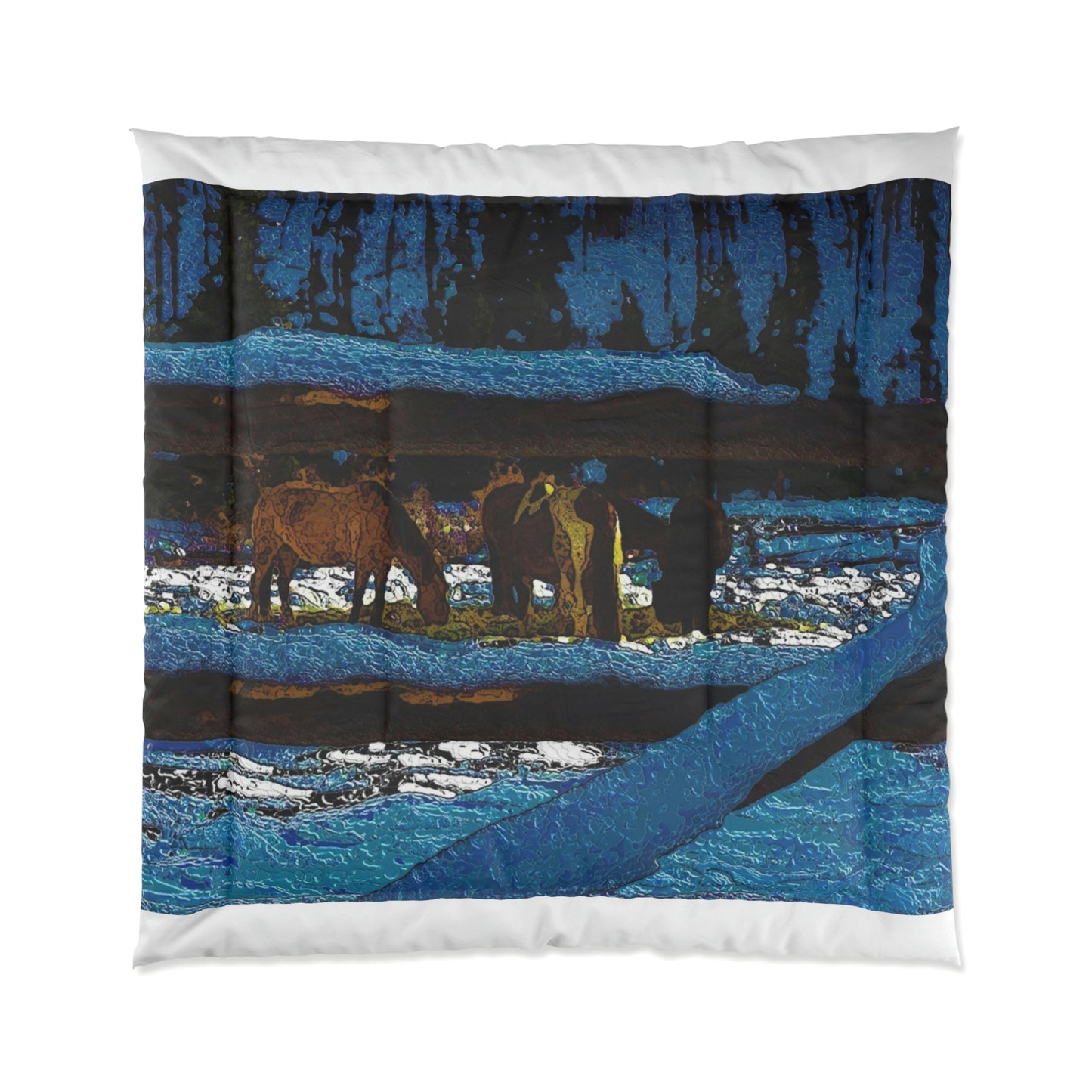 Comforter ... A Horse ... A Saddle ...  Foraging Through The Snow ...  An_Asses 'Cry' ... Central Idaho, November 2022 ...  Original Works ...