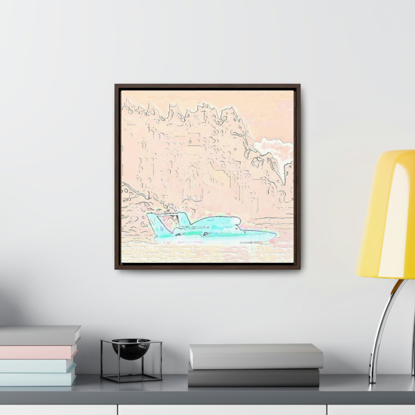Gallery Canvas Wraps, Square Frame ...  Seattle Columbia Cup On Lake Washington ... "Dave Wilcox Heads For The Win" ... Associate Gift-Photo ... Original Works ...