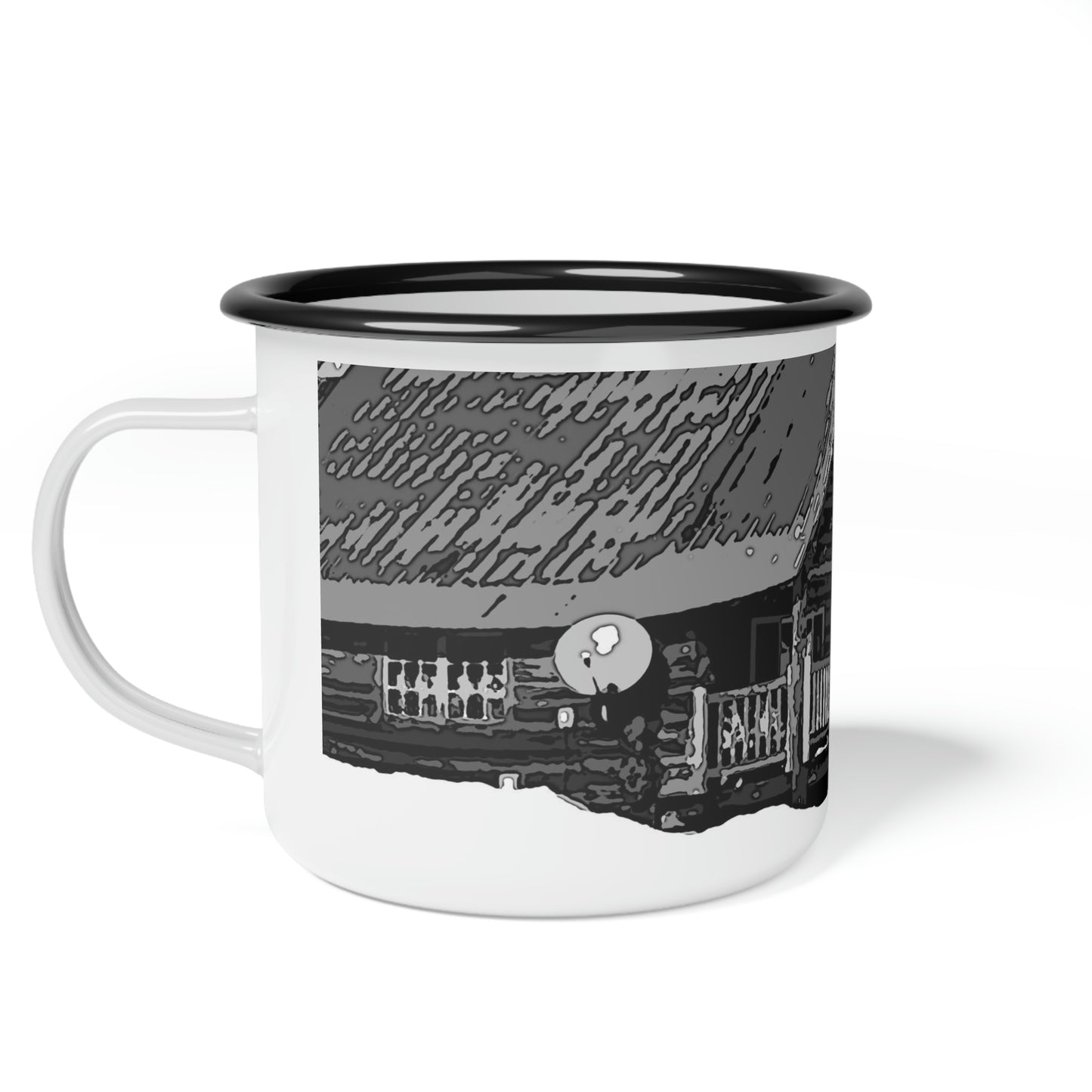 Enamel Camp Cup ... A Beautiful Lodge & Back-Country Outfitter In A Mountain Town ... 'Dixie, Idaho, November 2022' ... Original Works ...