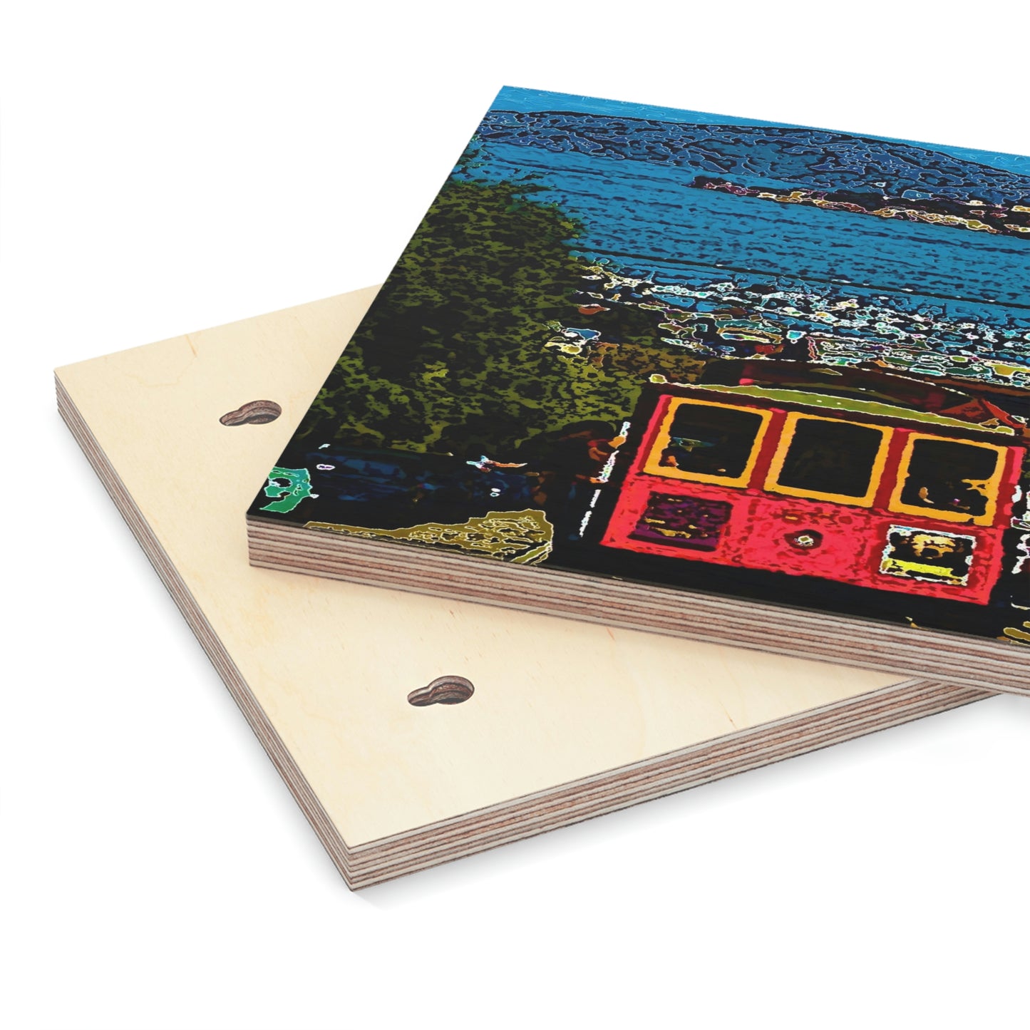 Wood Canvas ... San Francisco ... 'A Rice-A-Roni-A-San Francisco Treat' ... "A Cable Car Classic" ... Family Archives: 1973 ... Original Works ...