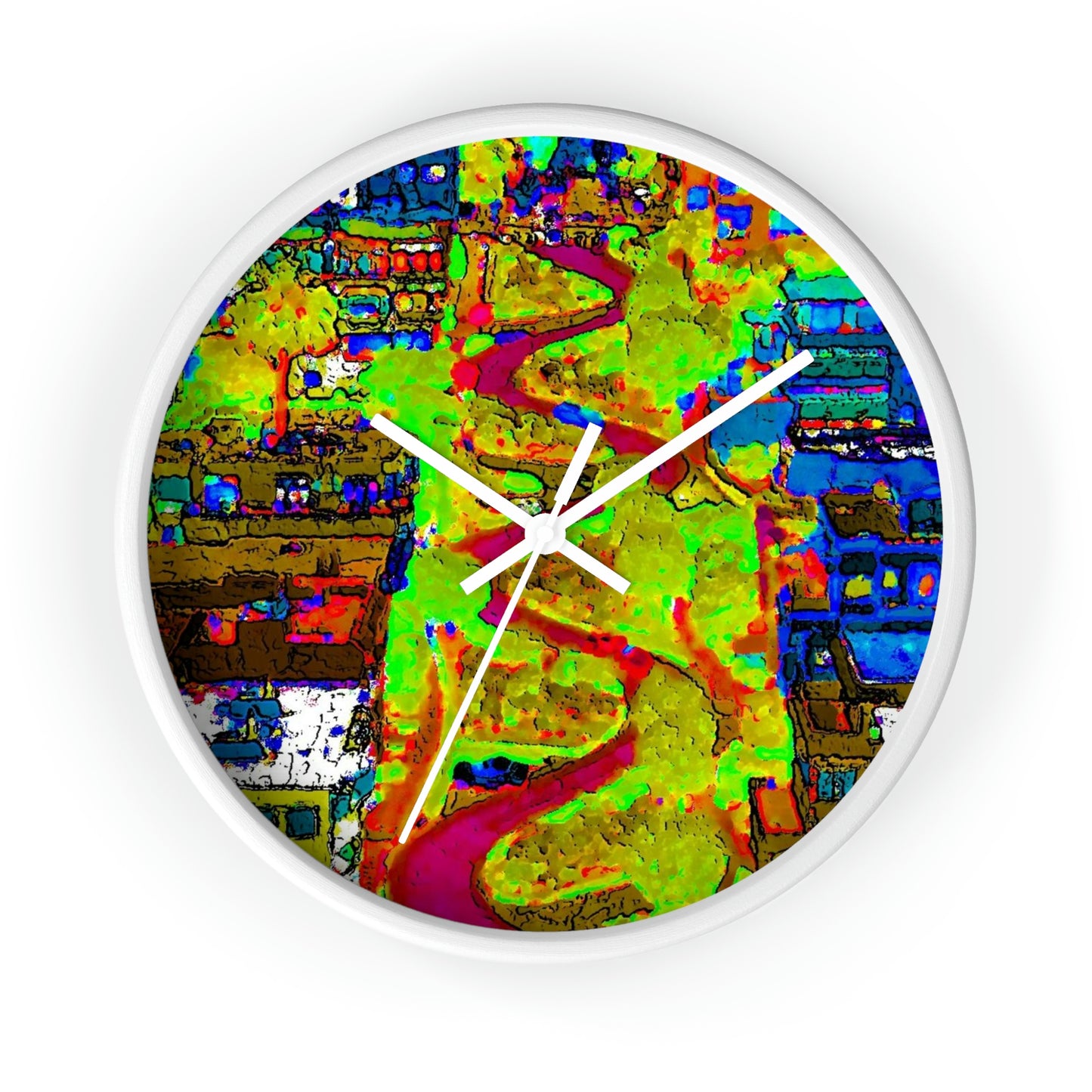 Wall clock ... A Crazy Street ... 'Eight Winding Curve-Switchbacks' ... "Lombard Street, San Francisco, CA' ... Family Archives: 1970's ... Original Works ...
