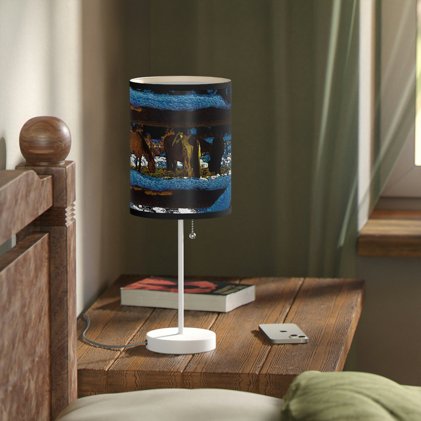 Lamp on a Stand, US|CA plug ... Corraled Horses In Winter ... Central Idaho, 5,600 Ft. Elevation