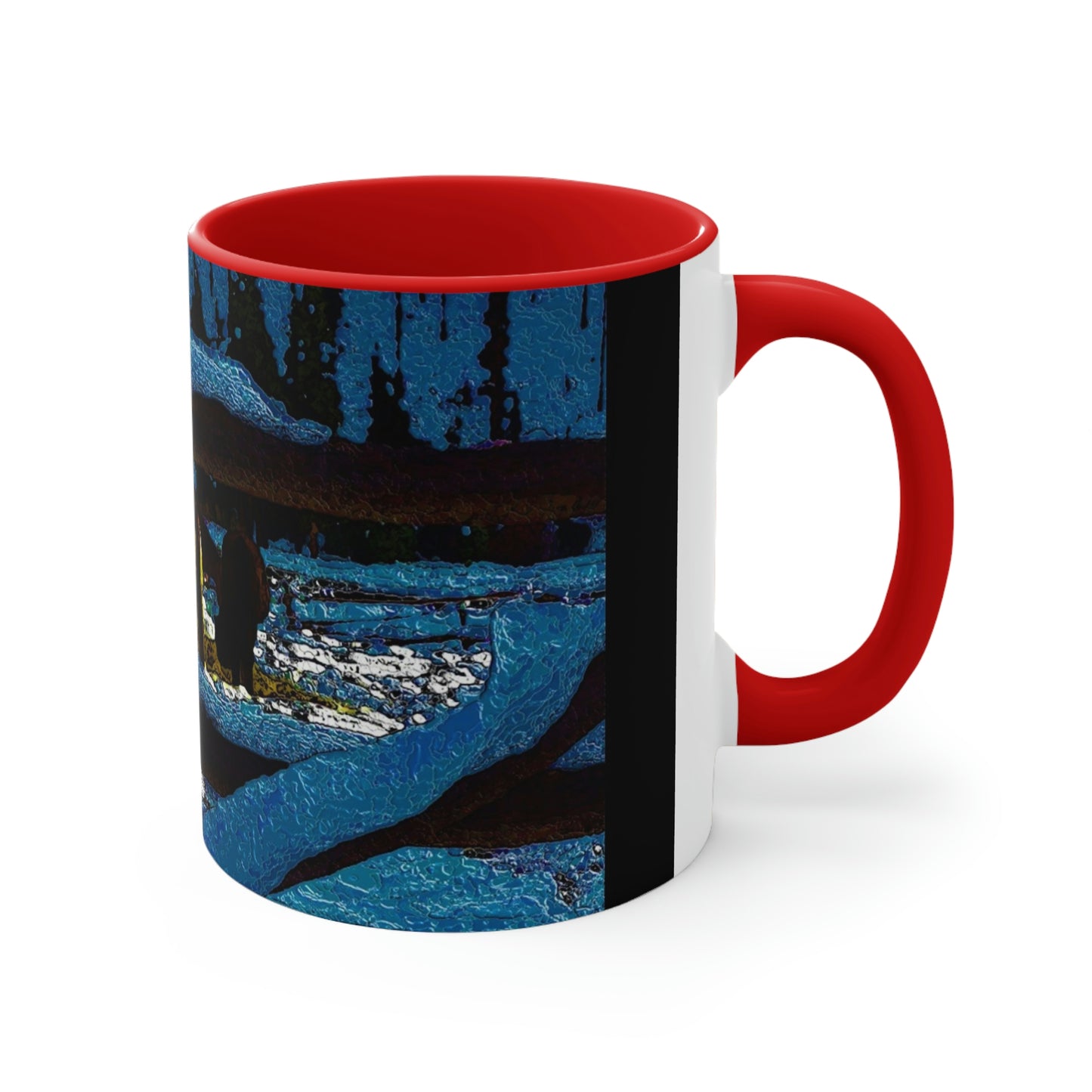 Accent Coffee Mug, 11oz ... A Horse ... A Saddle ...  Foraging Through The Snow ...  An_Asses 'Cry' ... Central Idaho, November 2022 ...  Original Works ...